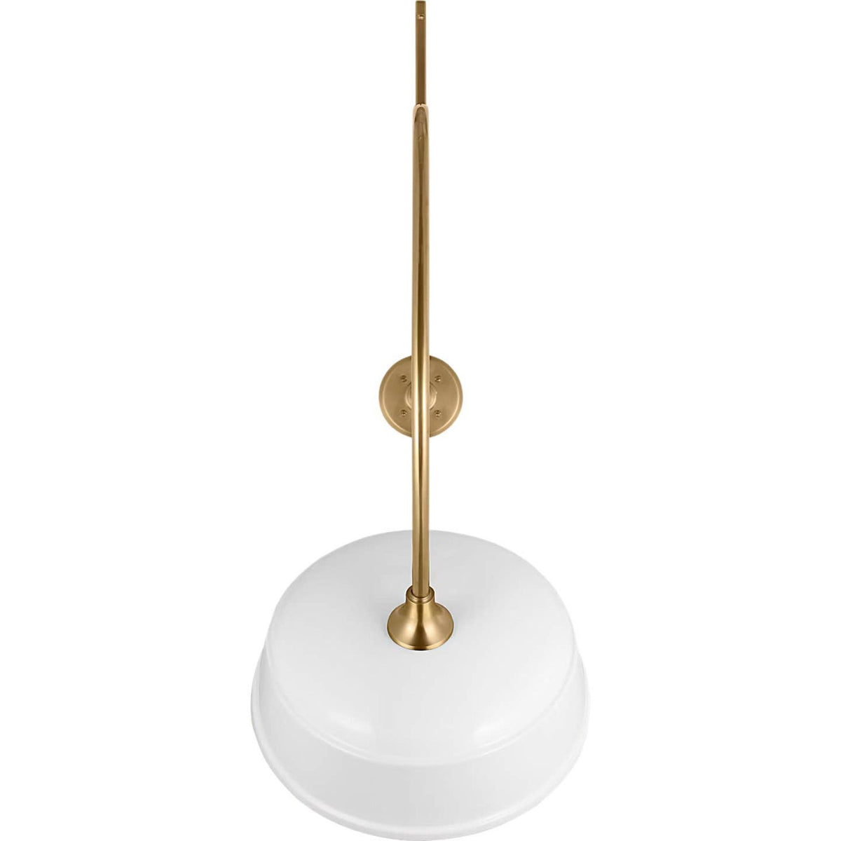 Thomas O'Brien Academy 36" Anchored Larrabee Barn Light in Hand-Rubbed Antique Brass with 16" White Rockhouse Shade W16" x H44.25" x E36"