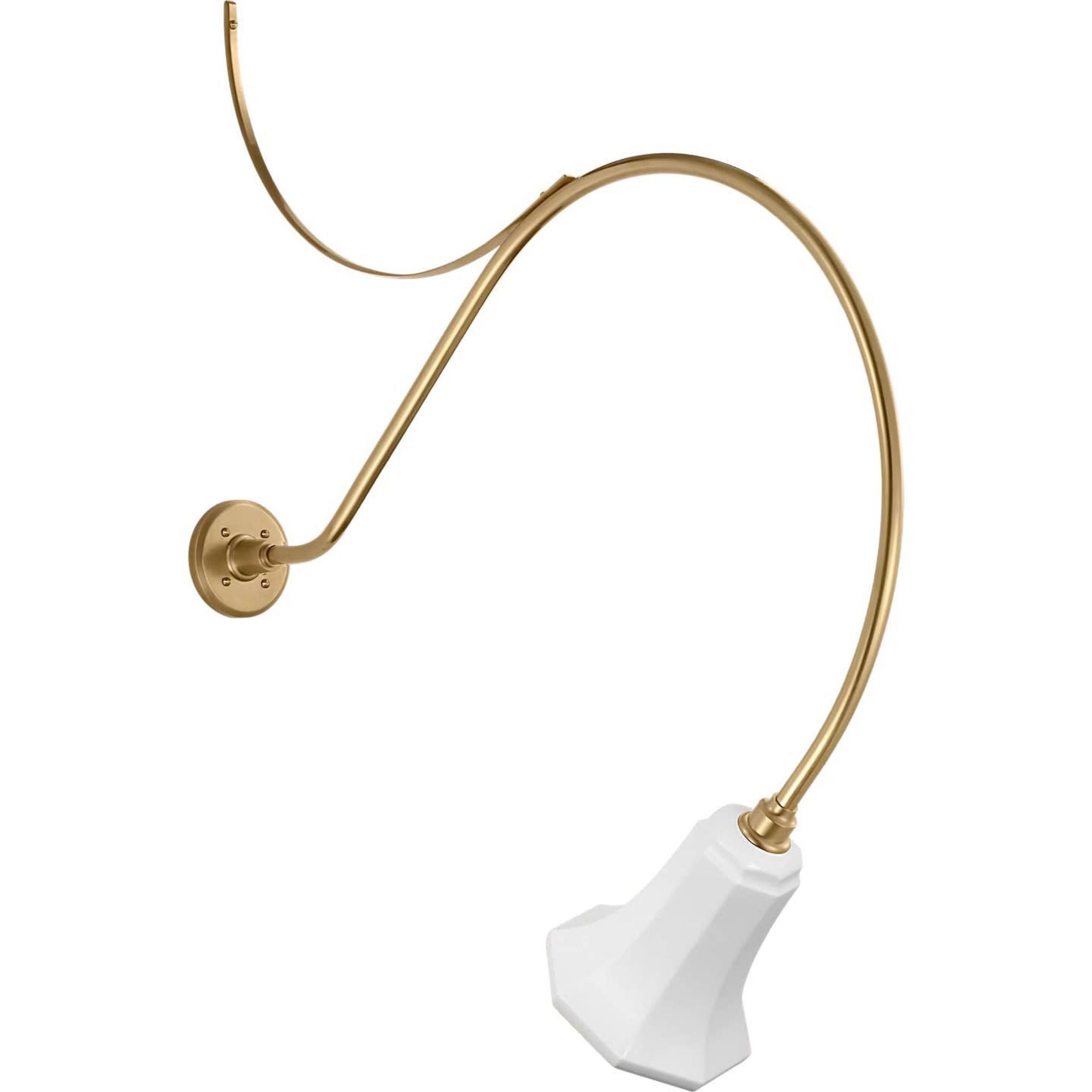 Thomas O'Brien Academy 36" Anchored Larrabee Barn Light in Hand-Rubbed Antique Brass with 7.5" White Savannah Shade W7.5" x H42.25" x E36"