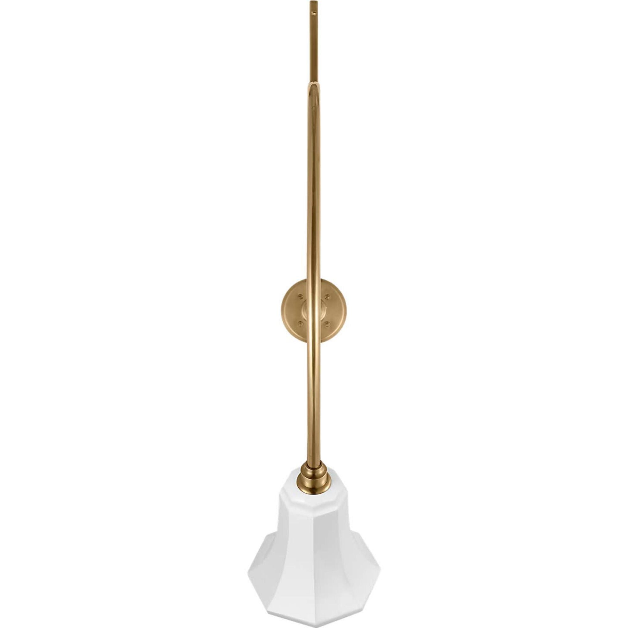 Thomas O'Brien Academy 36" Anchored Larrabee Barn Light in Hand-Rubbed Antique Brass with 7.5" White Savannah Shade W7.5" x H42.25" x E36"
