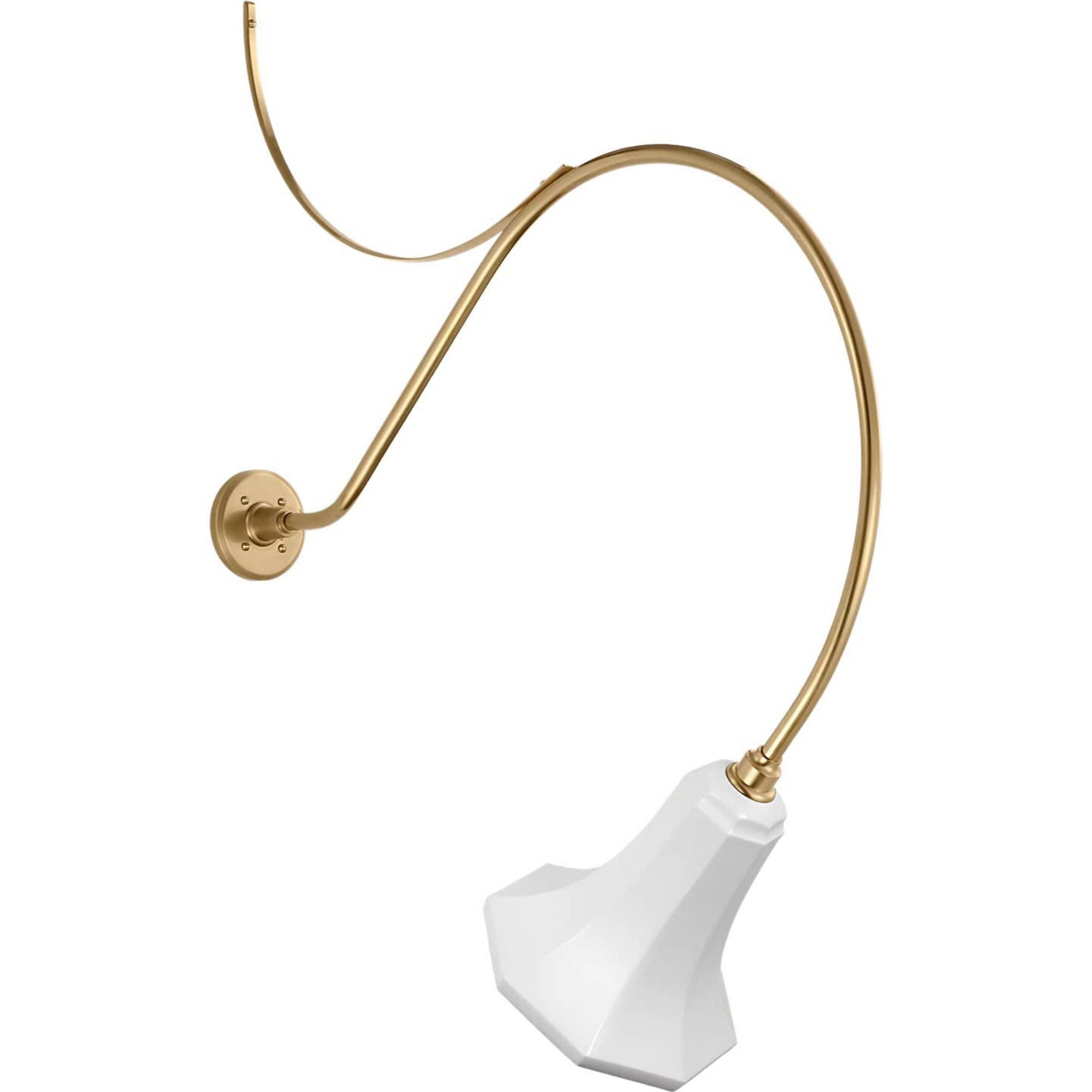Thomas O'Brien Academy 36" Anchored Larrabee Barn Light in Hand-Rubbed Antique Brass with 9.25" White Savannah Shade W9.25" x H44.25" x E36"