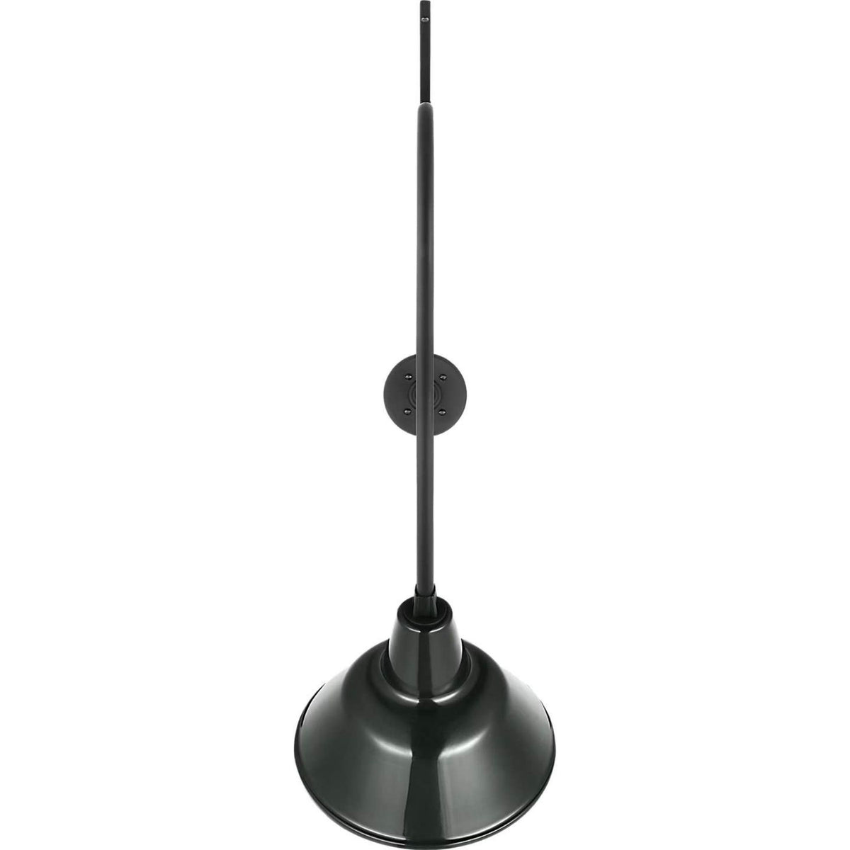 Thomas O'Brien Academy 36" Anchored Larrabee Barn Light in Matte Black with 12.5" Green Bowers Shade W12.5" x H44.75" x E36"
