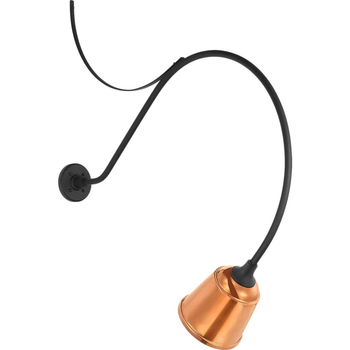 Thomas O'Brien Academy 36" Anchored Larrabee Barn Light in Matte Black with 8" Soft Copper Rockhouse Shade W8" x H42.25" x E36"