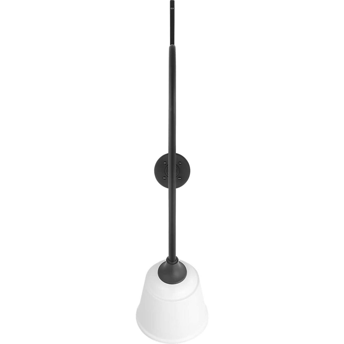 Thomas O'Brien Academy 36" Anchored Larrabee Barn Light in Matte Black with 8" White Rockhouse Shade W8" x H42.25" x E36"