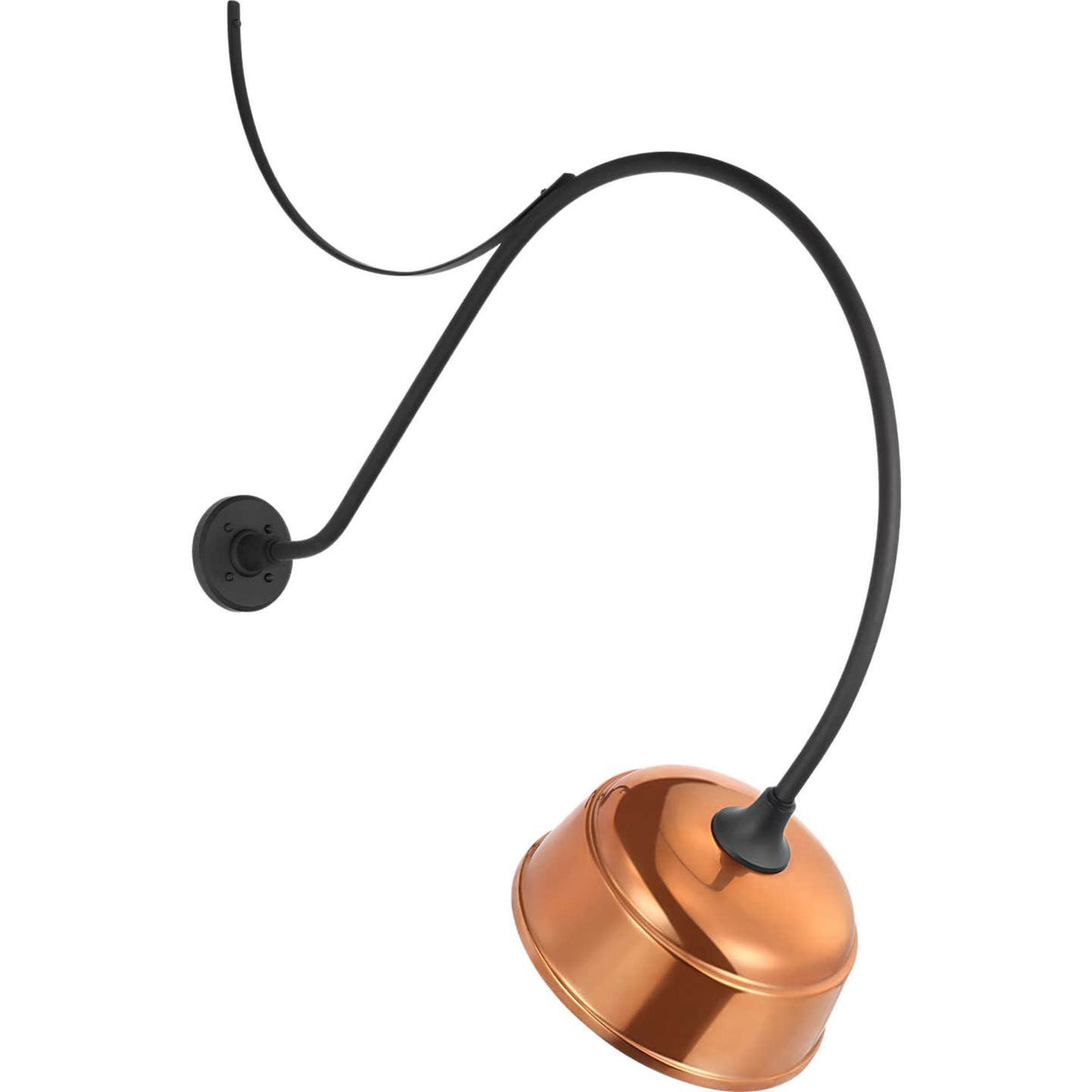 Thomas O'Brien Academy 36" Anchored Larrabee Barn Light in Matte Black with 12.5" Soft Copper Rockhouse Shade W12.5" x H43" x E36"