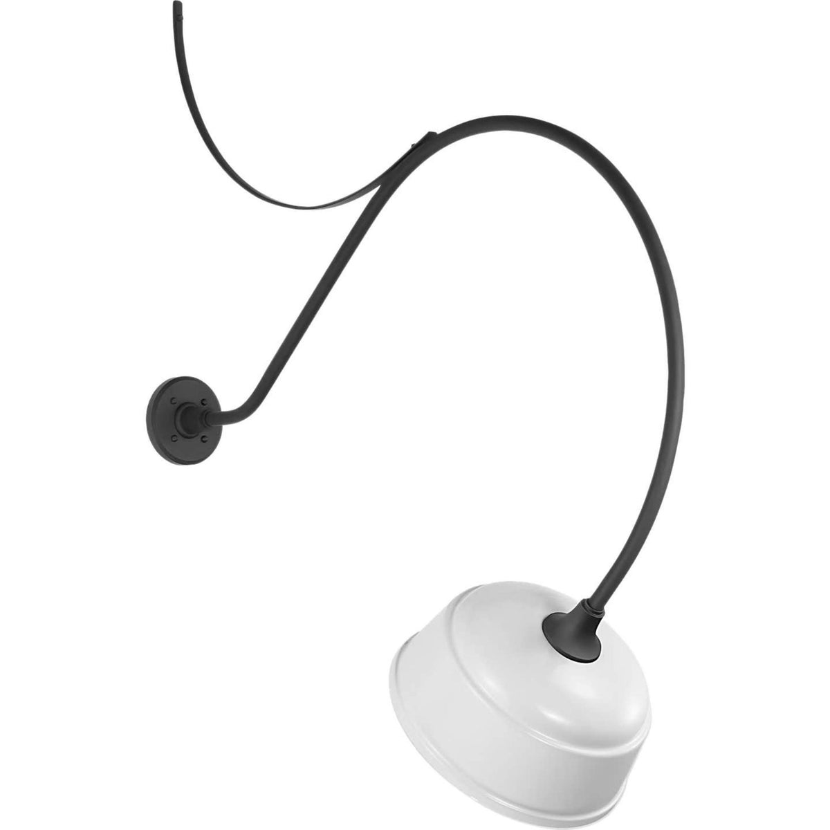 Thomas O'Brien Academy 36" Anchored Larrabee Barn Light in Matte Black with 12.5" White Rockhouse Shade W12.5" x H43" x E36"