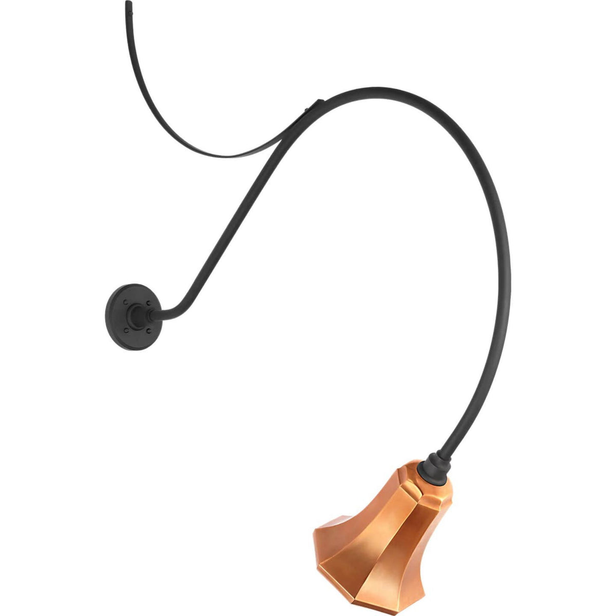 Thomas O'Brien Academy 36" Anchored Larrabee Barn Light in Matte Black with 7.5" Soft Copper Savannah Shade W7.5" x H42.25" x E36"