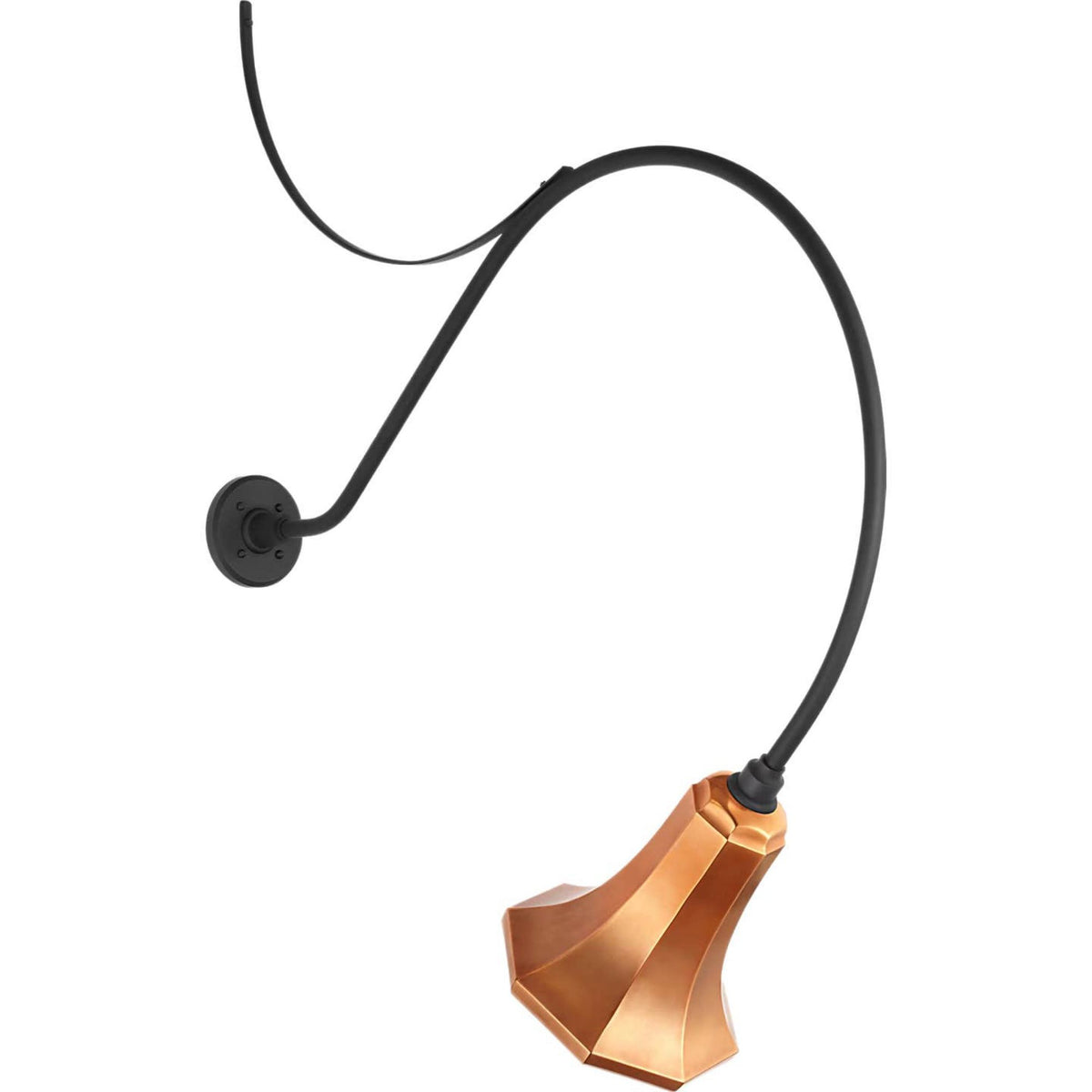 Thomas O'Brien Academy 36" Anchored Larrabee Barn Light in Matte Black with 9.25" Soft Copper Savannah Shade W9.25" x H44.25" x E36"