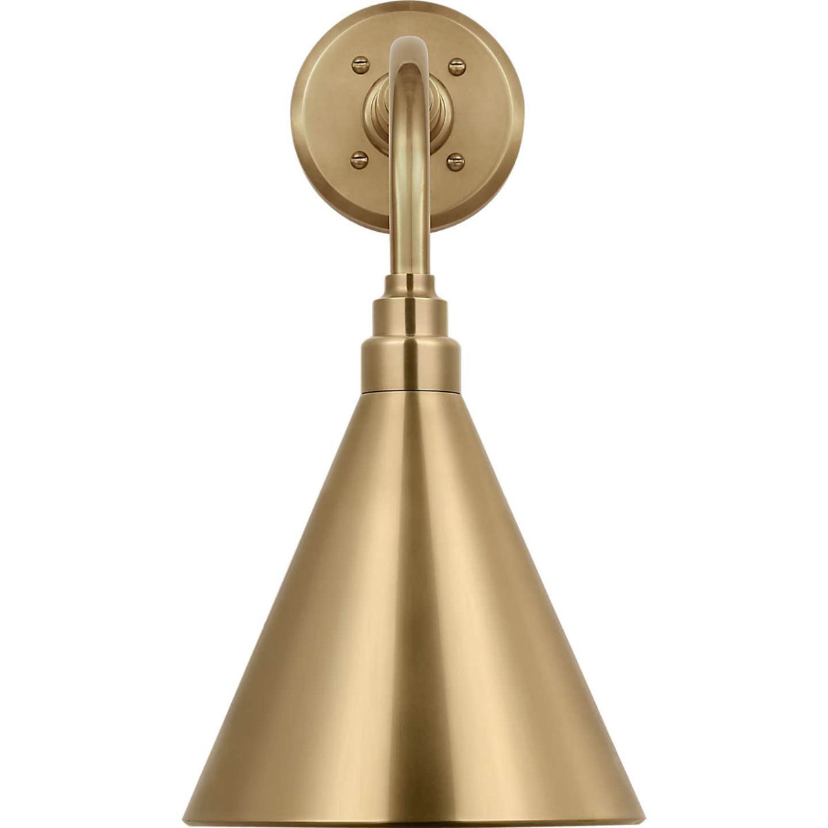 Thomas O'Brien Academy 11" Rex Barn Light in Hand-Rubbed Antique Brass with 9" Hand-Rubbed Antique Brass Conical Savannah Shade W9" x H17.75" x E15"