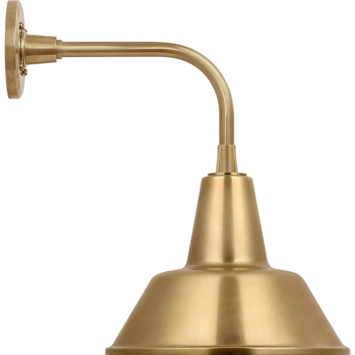 Thomas O'Brien Academy 11" Rex Barn Light in Hand-Rubbed Antique Brass with 12.5" Hand-Rubbed Antique Brass Bowers Shade W12.5" x H17.75" x E16.75"