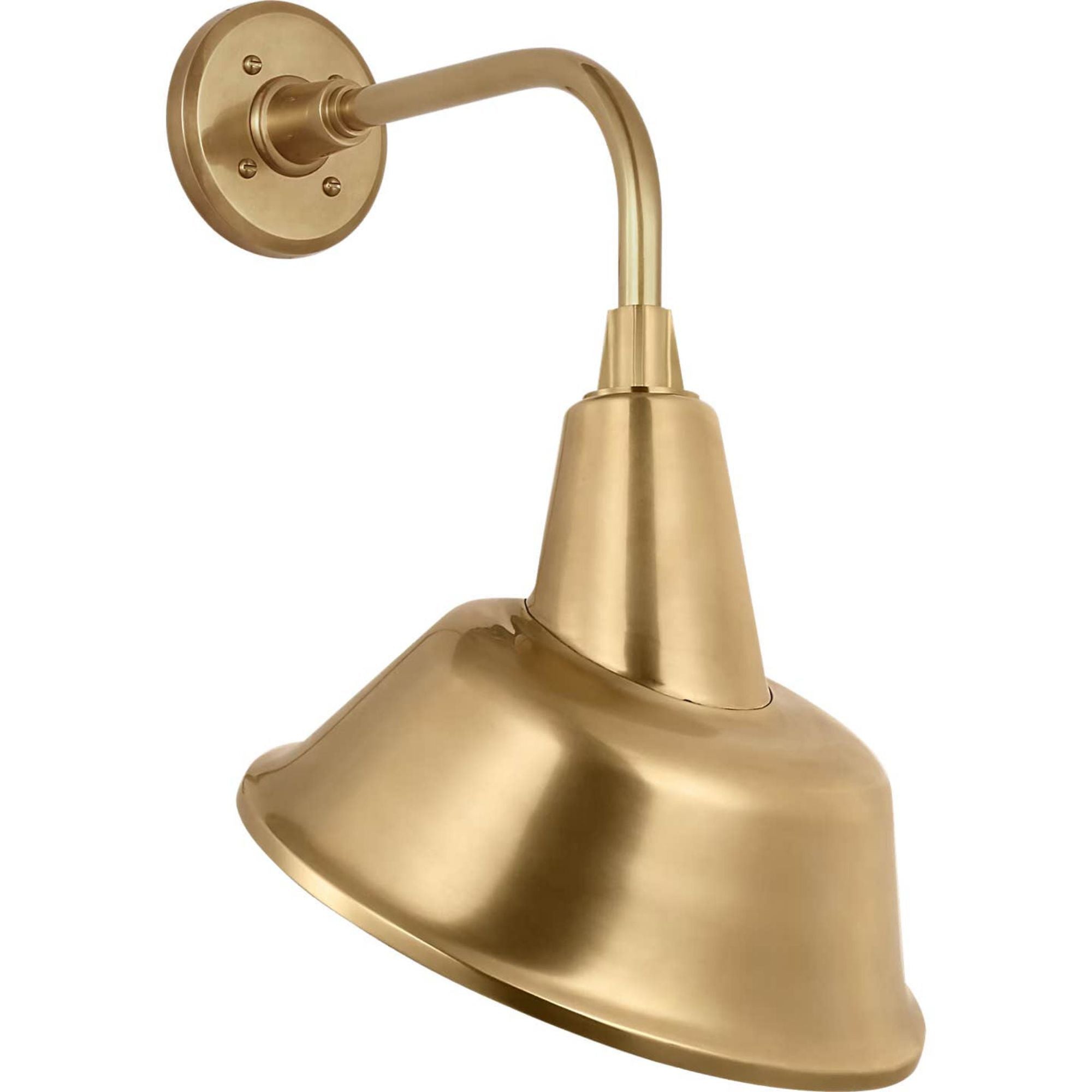Thomas O'Brien Academy 11" Rex Barn Light in Hand-Rubbed Antique Brass with 12.5" Hand-Rubbed Antique Brass Tilted Bowers Shade W12.5" x H20.75" x E14"