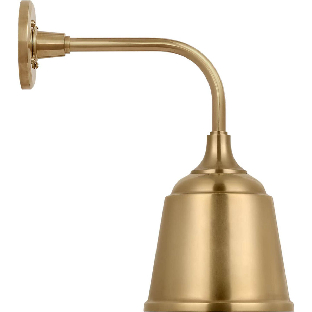 Thomas O'Brien Academy 11" Rex Barn Light in Hand-Rubbed Antique Brass with 8" Hand-Rubbed Antique Brass Rockhouse Shade W8" x H16.5" x E14.5"