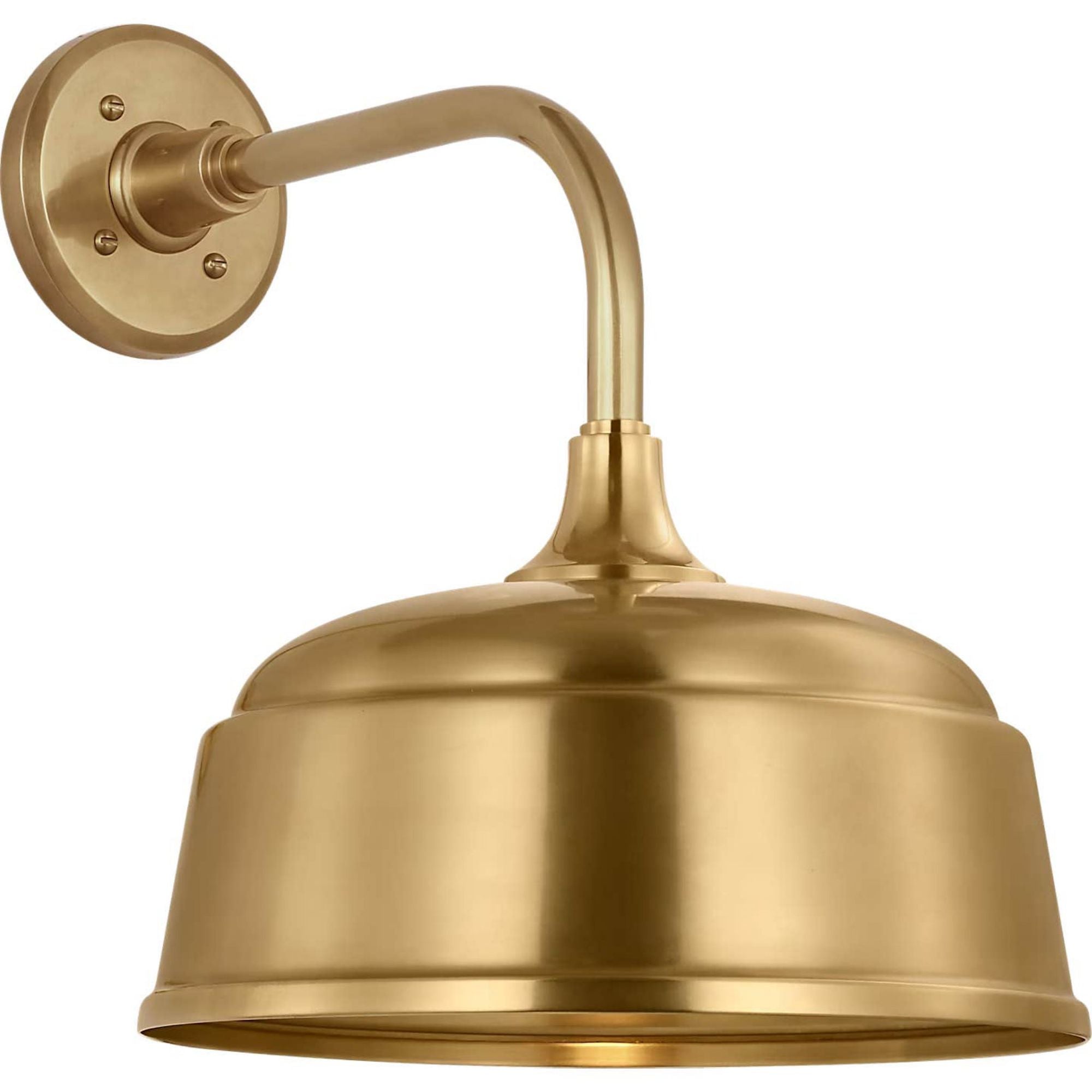 Thomas O'Brien Academy 11" Rex Barn Light in Hand-Rubbed Antique Brass with 12.5" Hand-Rubbed Antique Brass Rockhouse Shade W12.5" x H15.25" x E16.75"