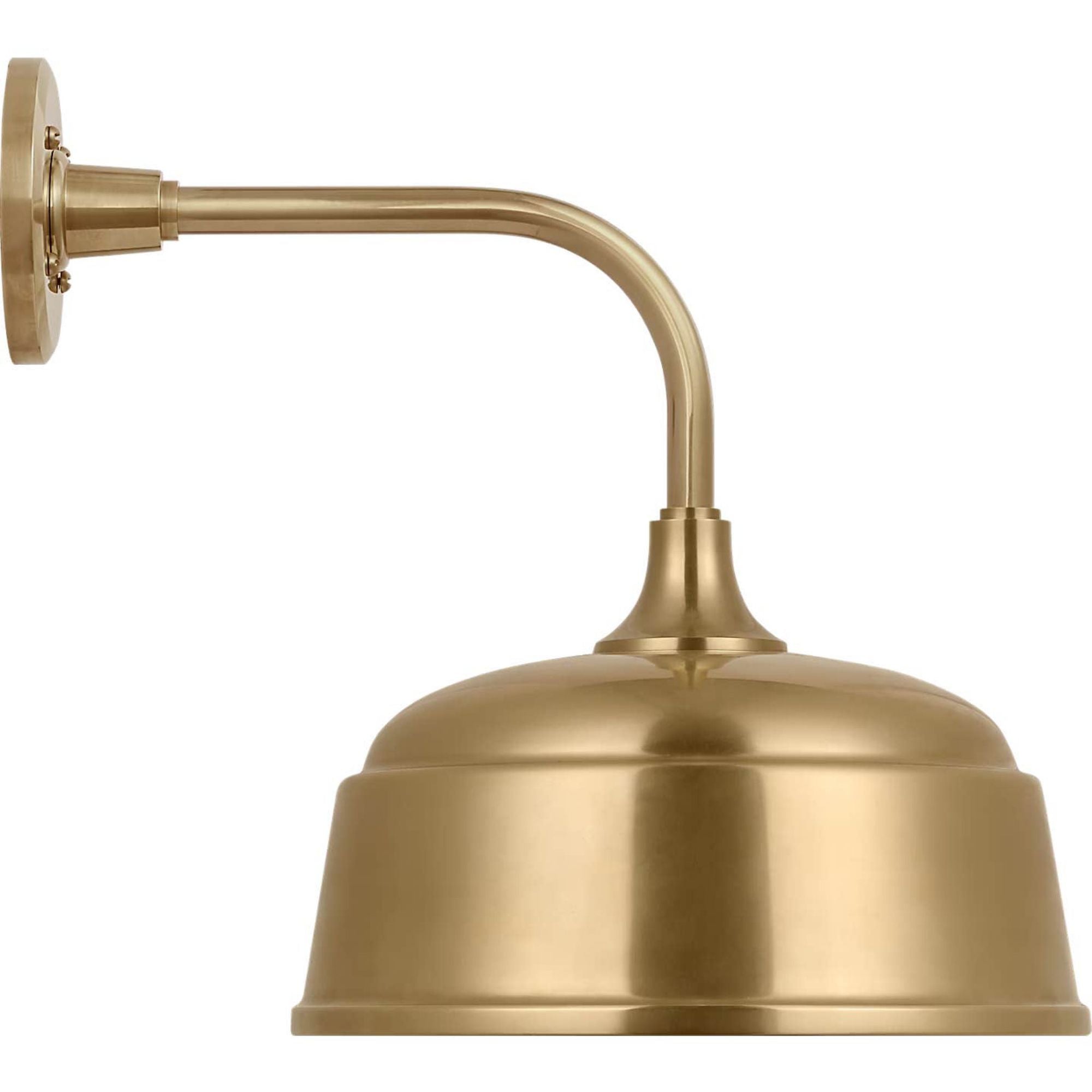 Thomas O'Brien Academy 11" Rex Barn Light in Hand-Rubbed Antique Brass with 12.5" Hand-Rubbed Antique Brass Rockhouse Shade W12.5" x H15.25" x E16.75"