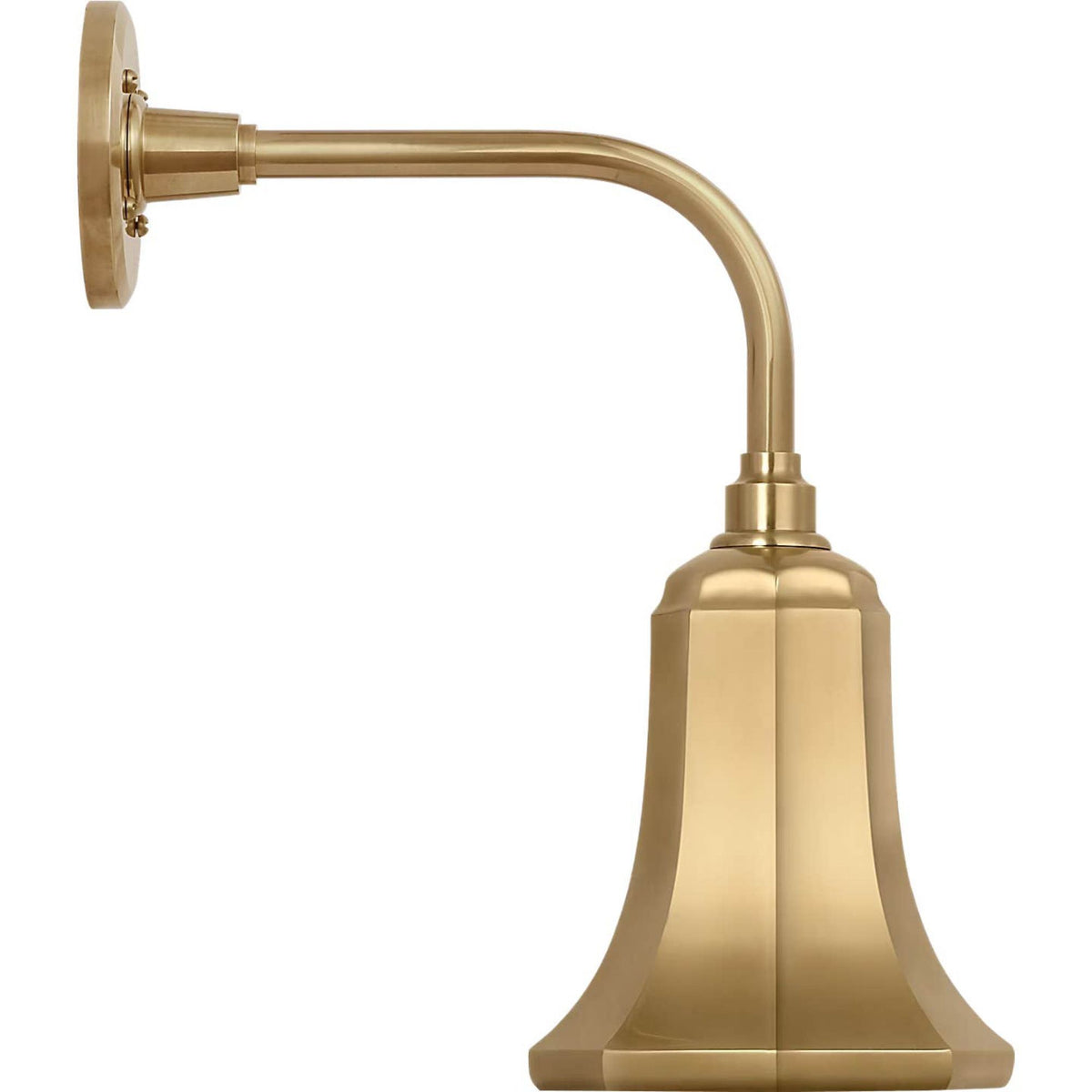 Thomas O'Brien Academy 11" Rex Barn Light in Hand-Rubbed Antique Brass with 7.5" Hand-Rubbed Antique Brass Savannah Shade W7.5" x H17" x E14.25"