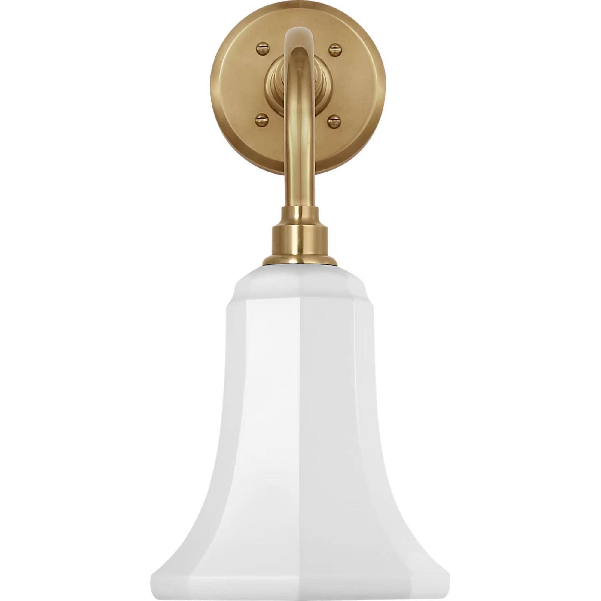 Thomas O'Brien Academy 11" Rex Barn Light in Hand-Rubbed Antique Brass with 7.5" White Savannah Shade W7.5" x H17" x E14.25"