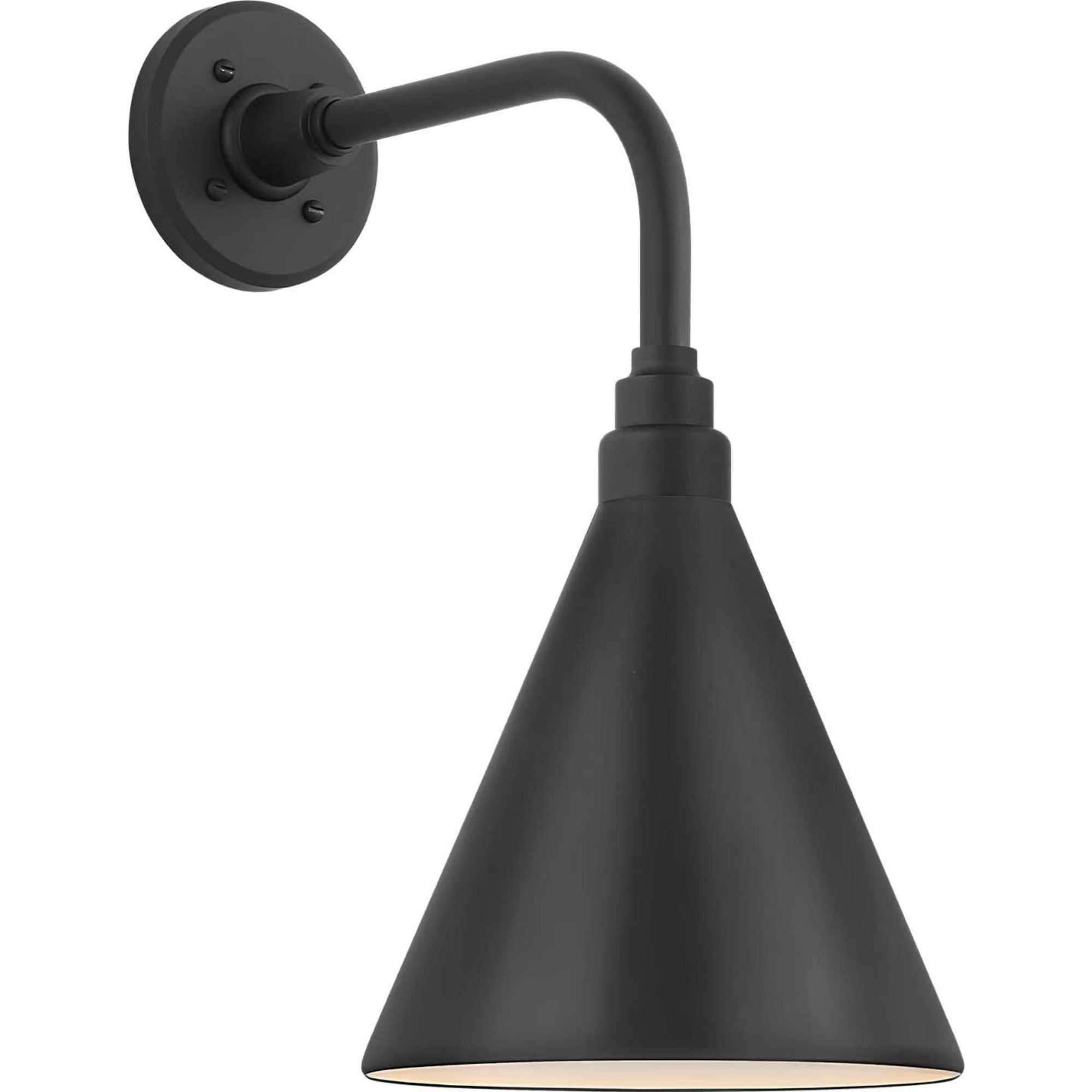 Thomas O'Brien Academy 11" Rex Barn Light in Matte Black with 9" Matte Black Conical Savannah Shade W9" x H17.75" x E15"