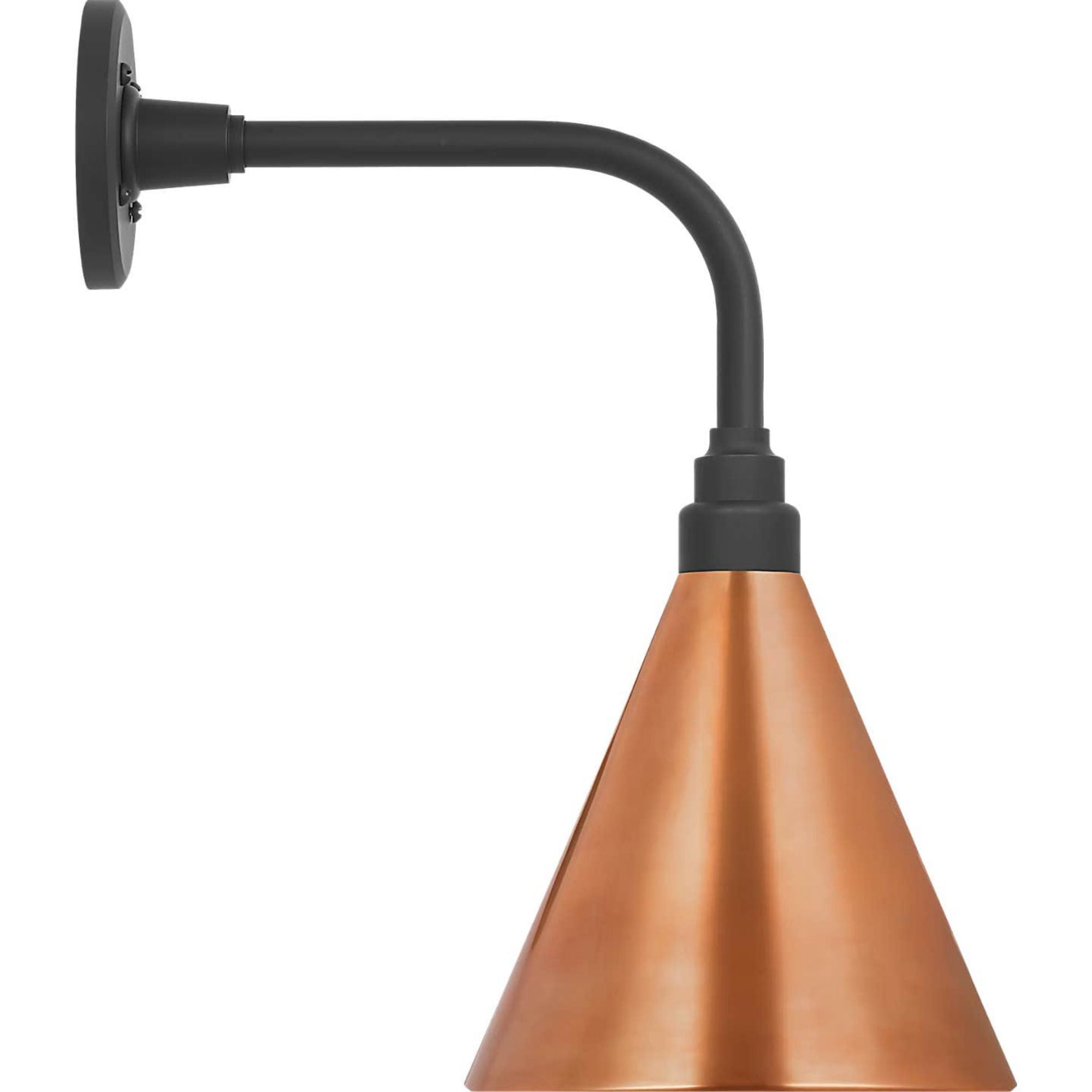 Thomas O'Brien Academy 11" Rex Barn Light in Matte Black with 9" Soft Copper Conical Savannah Shade W9" x H17.75" x E15"