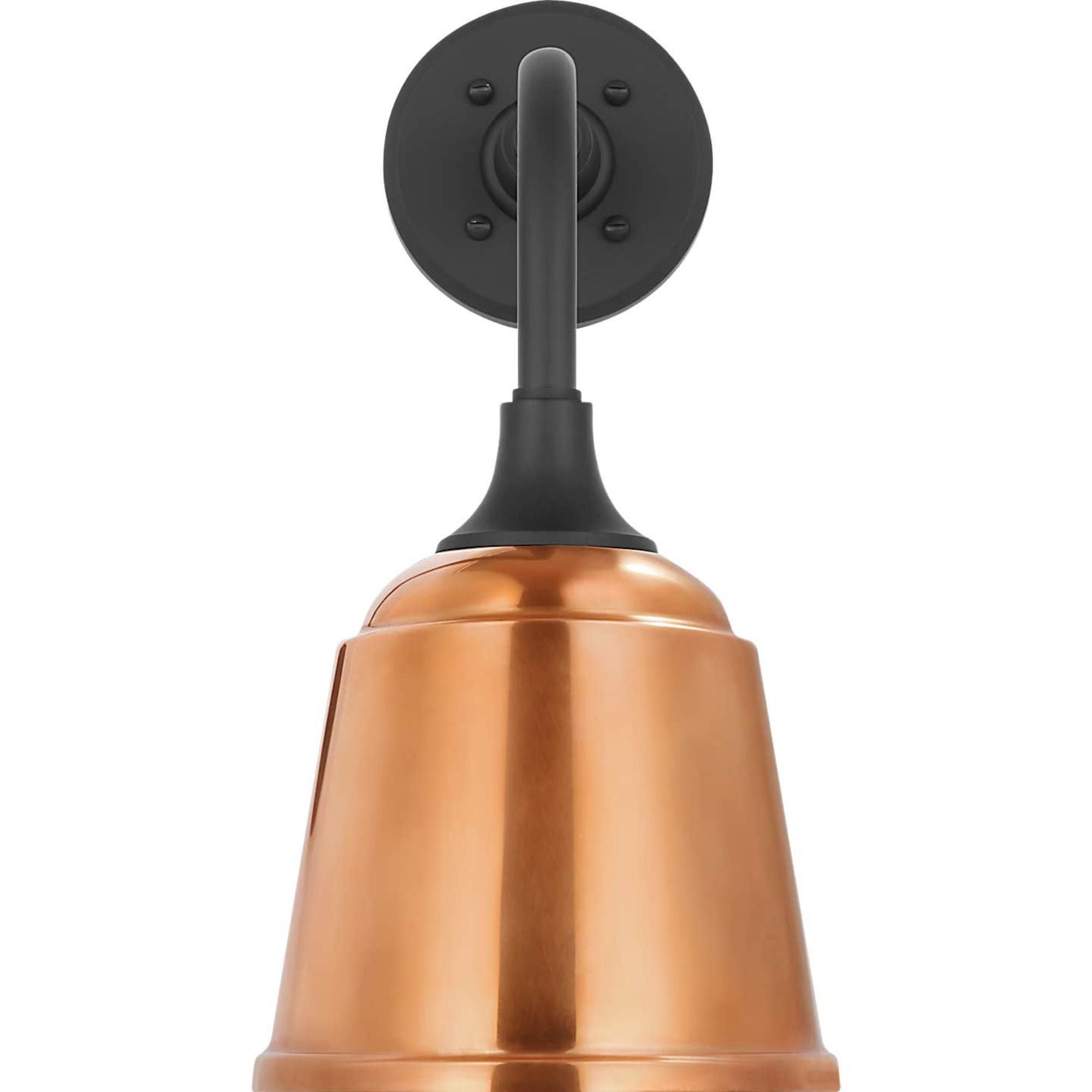 Thomas O'Brien Academy 11" Rex Barn Light in Matte Black with 8" Soft Copper Rockhouse Shade W8" x H16.5" x E14.5"