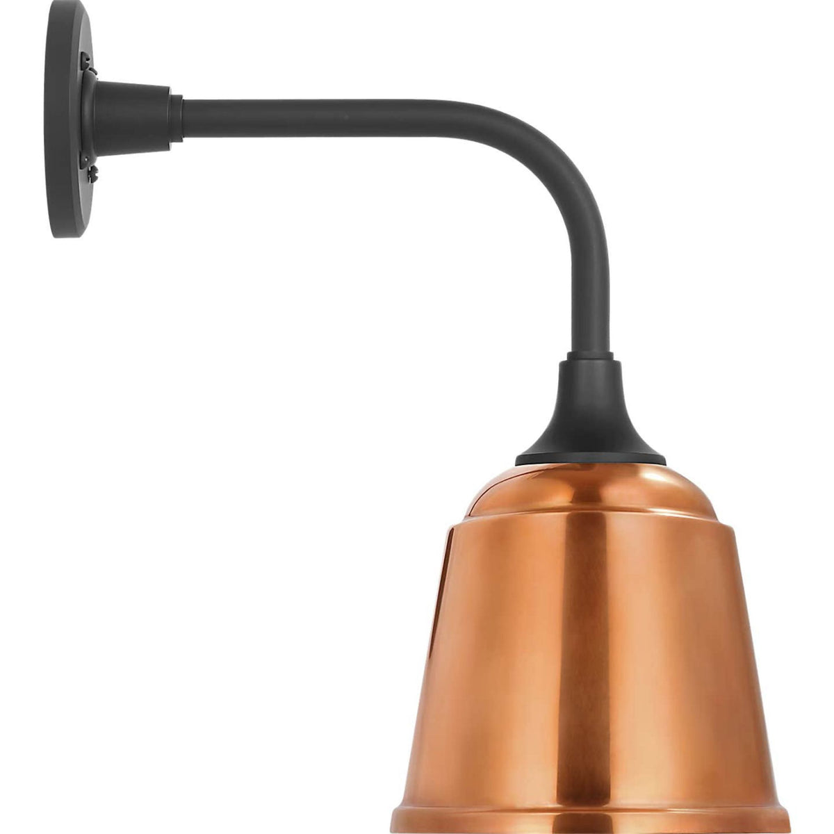 Thomas O'Brien Academy 11" Rex Barn Light in Matte Black with 8" Soft Copper Rockhouse Shade W8" x H16.5" x E14.5"