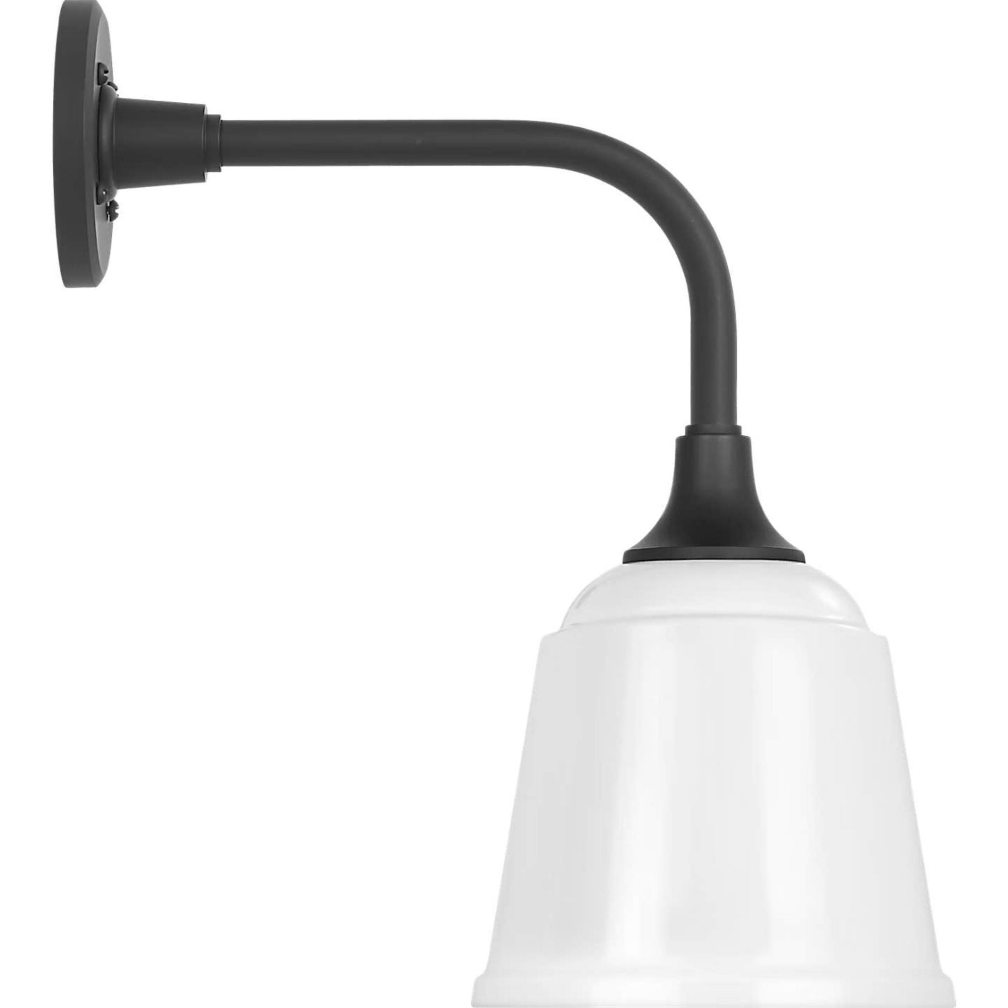 Thomas O'Brien Academy 11" Rex Barn Light in Matte Black with 8" White Rockhouse Shade W8" x H16.5" x E14.5"
