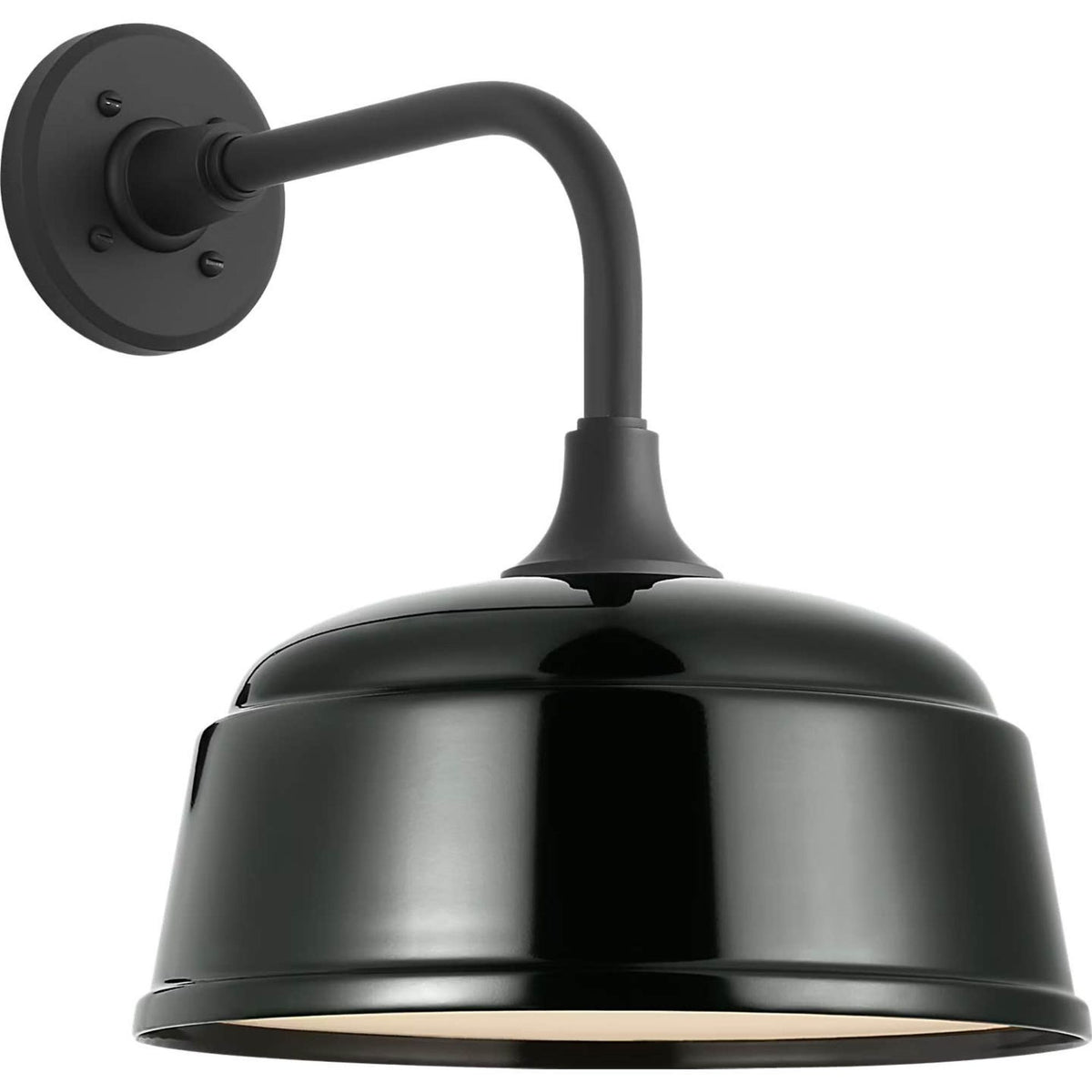 Thomas O'Brien Academy 11" Rex Barn Light in Matte Black with 12.5" Green Rockhouse Shade W12.5" x H15.25" x E16.75"