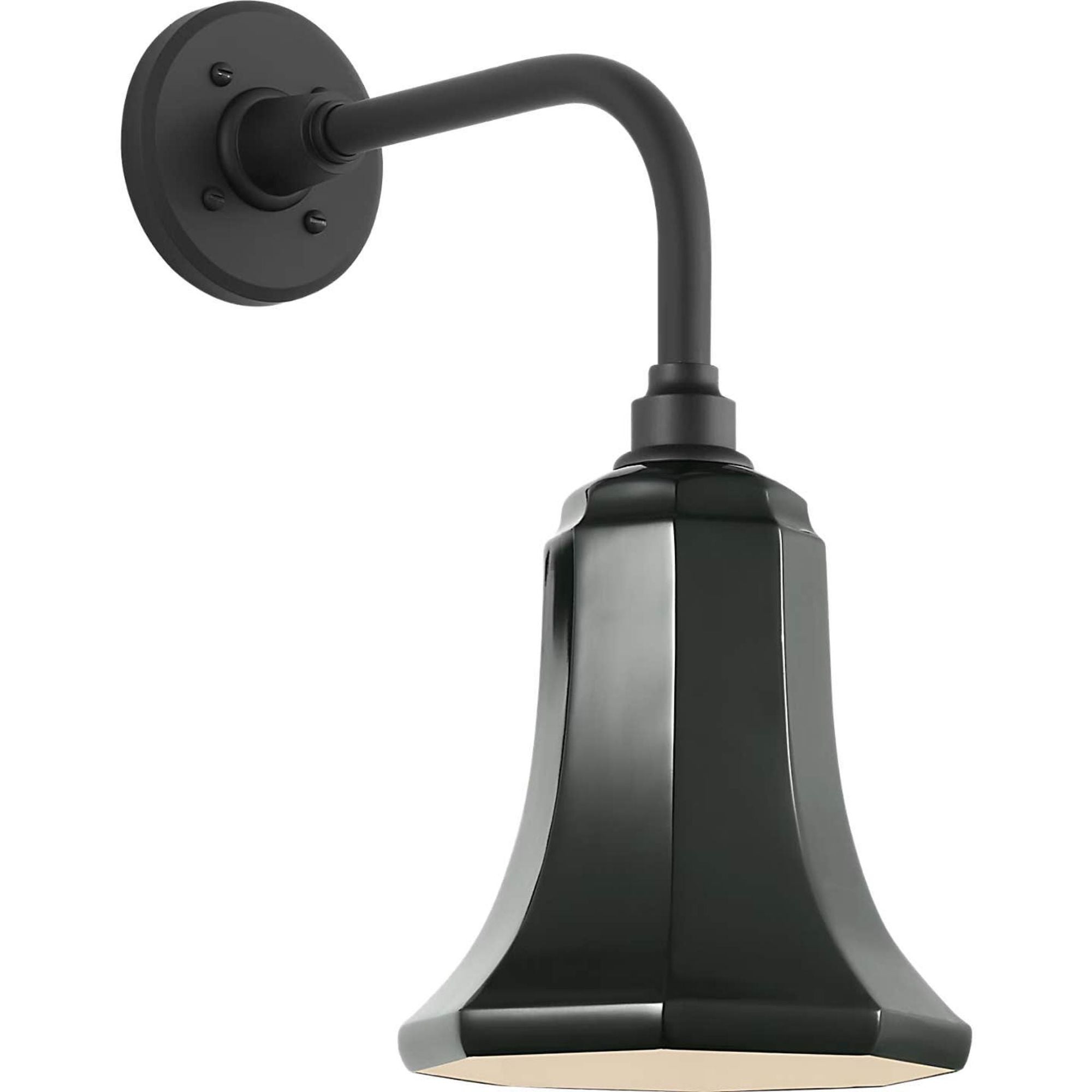 Thomas O'Brien Academy 11" Rex Barn Light in Matte Black with 7.5" Green Savannah Shade W7.5" x H17" x E14.25"