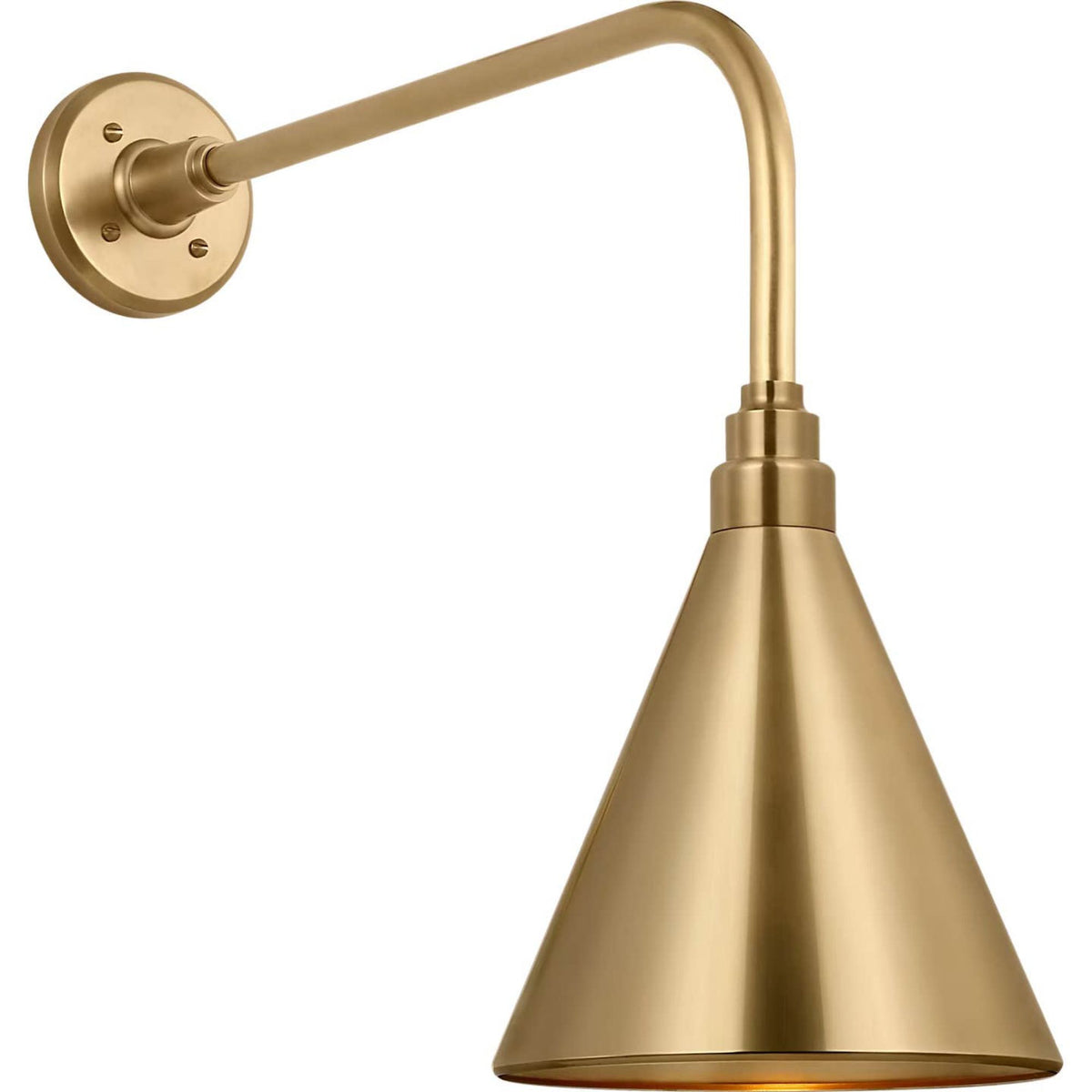 Thomas O'Brien Academy 20" Rex Barn Light in Hand-Rubbed Antique Brass with 9" Conical Savannah Shade W9" x H19.75" x E24.5"