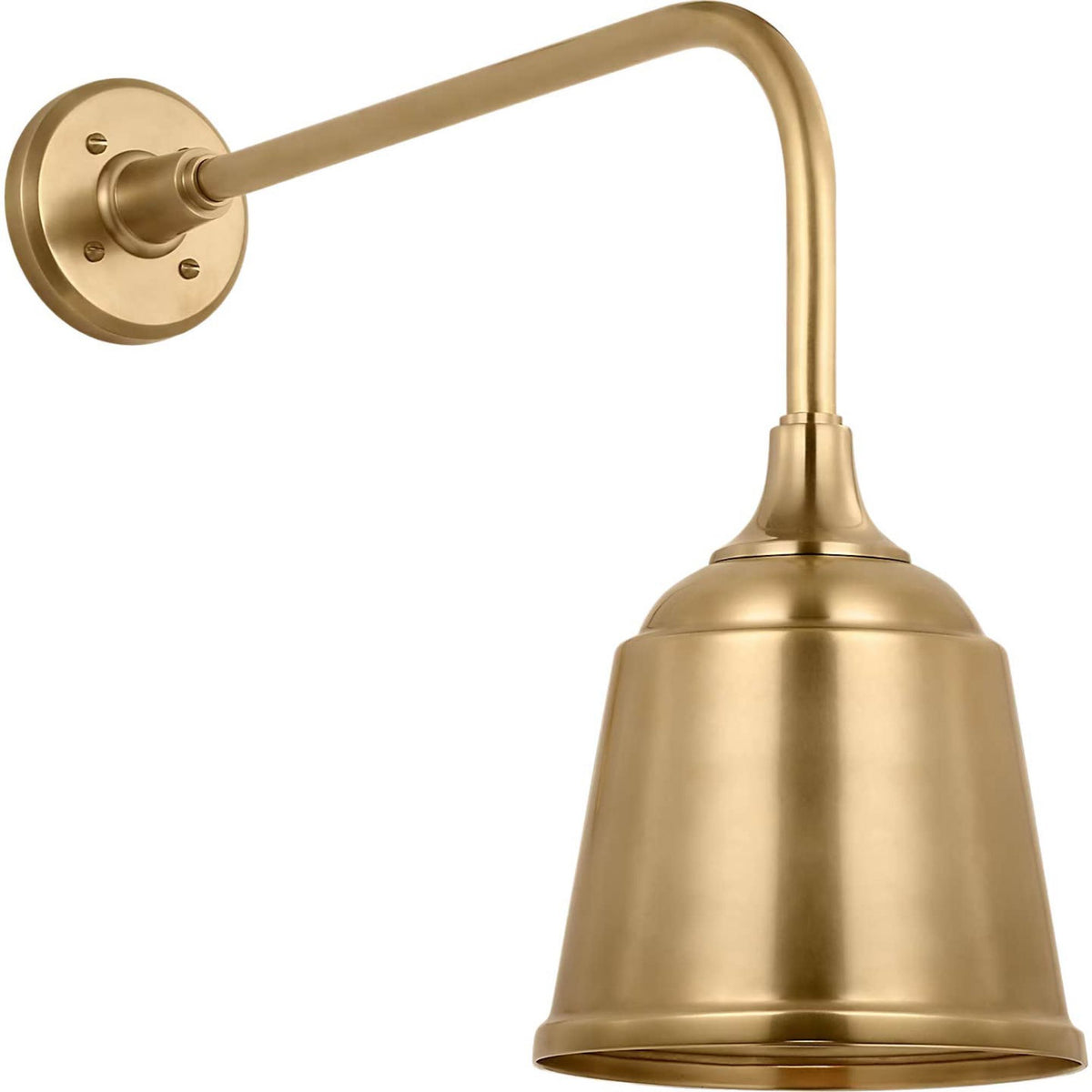 Thomas O'Brien Academy 20" Rex Barn Light in Hand-Rubbed Antique Brass with 8" Rockhouse Shade W8" x H18.5" x E24"