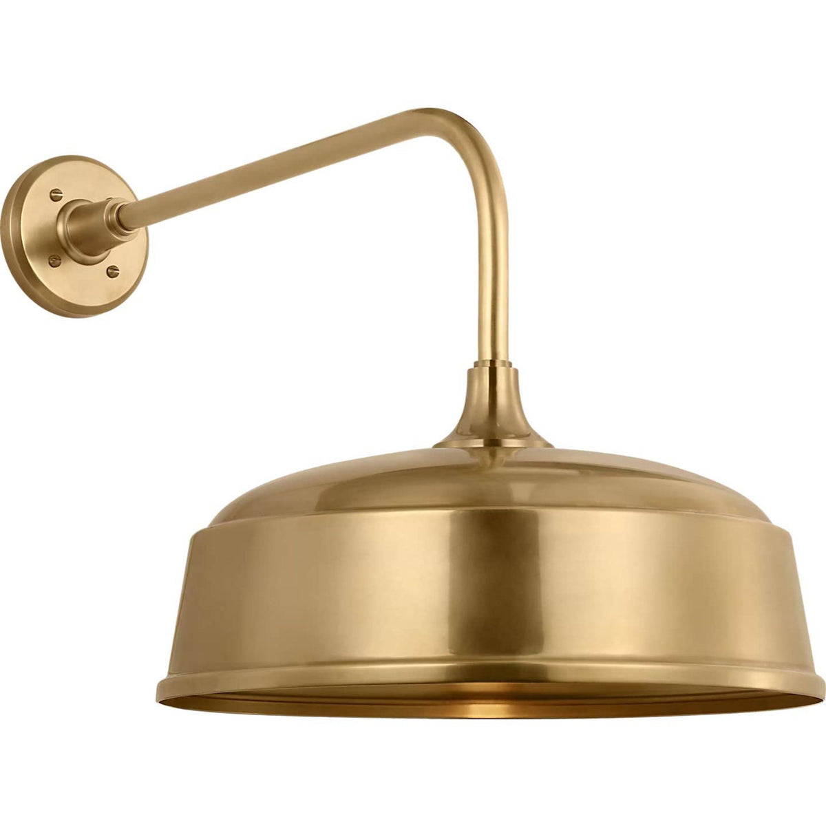 Thomas O'Brien Academy 20" Rex Barn Light in Hand-Rubbed Antique Brass with 16" Rockhouse Shade W16" x H17" x E28"