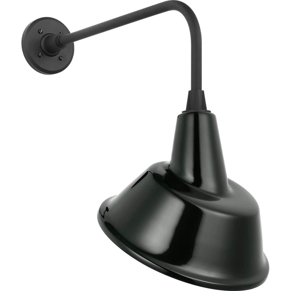 Thomas O'Brien Academy 20" Rex Barn Light in Matte Black with 12.5" Green Tilted Bowers Shade W12.5" x H22.5" x E23.5"