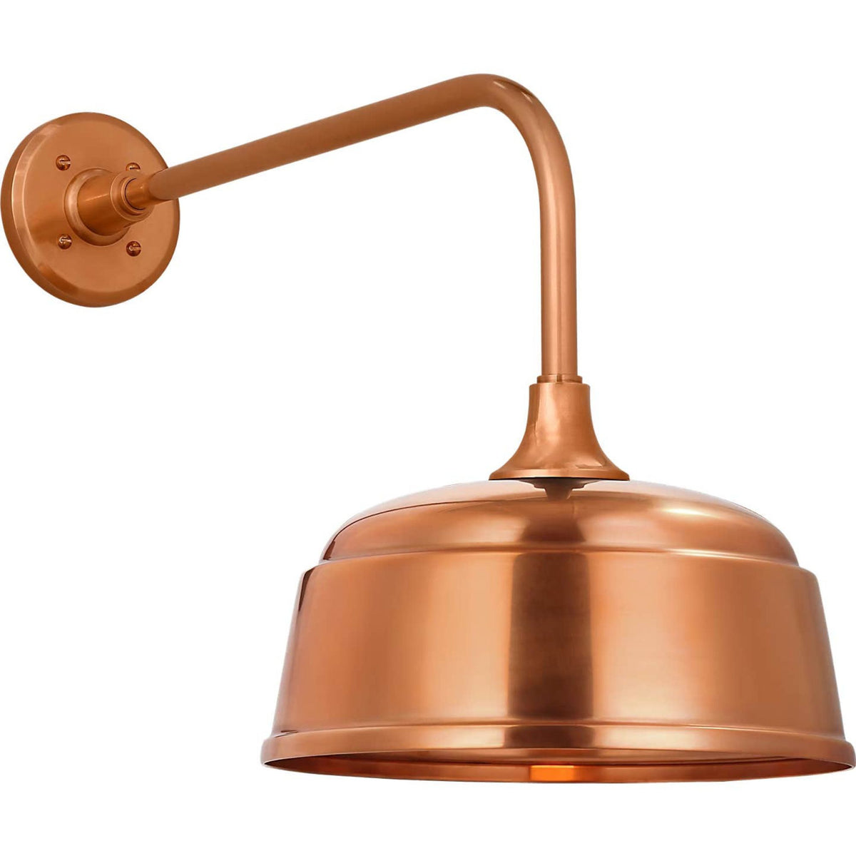 Thomas O'Brien Academy 20" Rex Barn Light in Soft Copper with 12.5" Rockhouse Shade W12.5" x H17" x E26.25"
