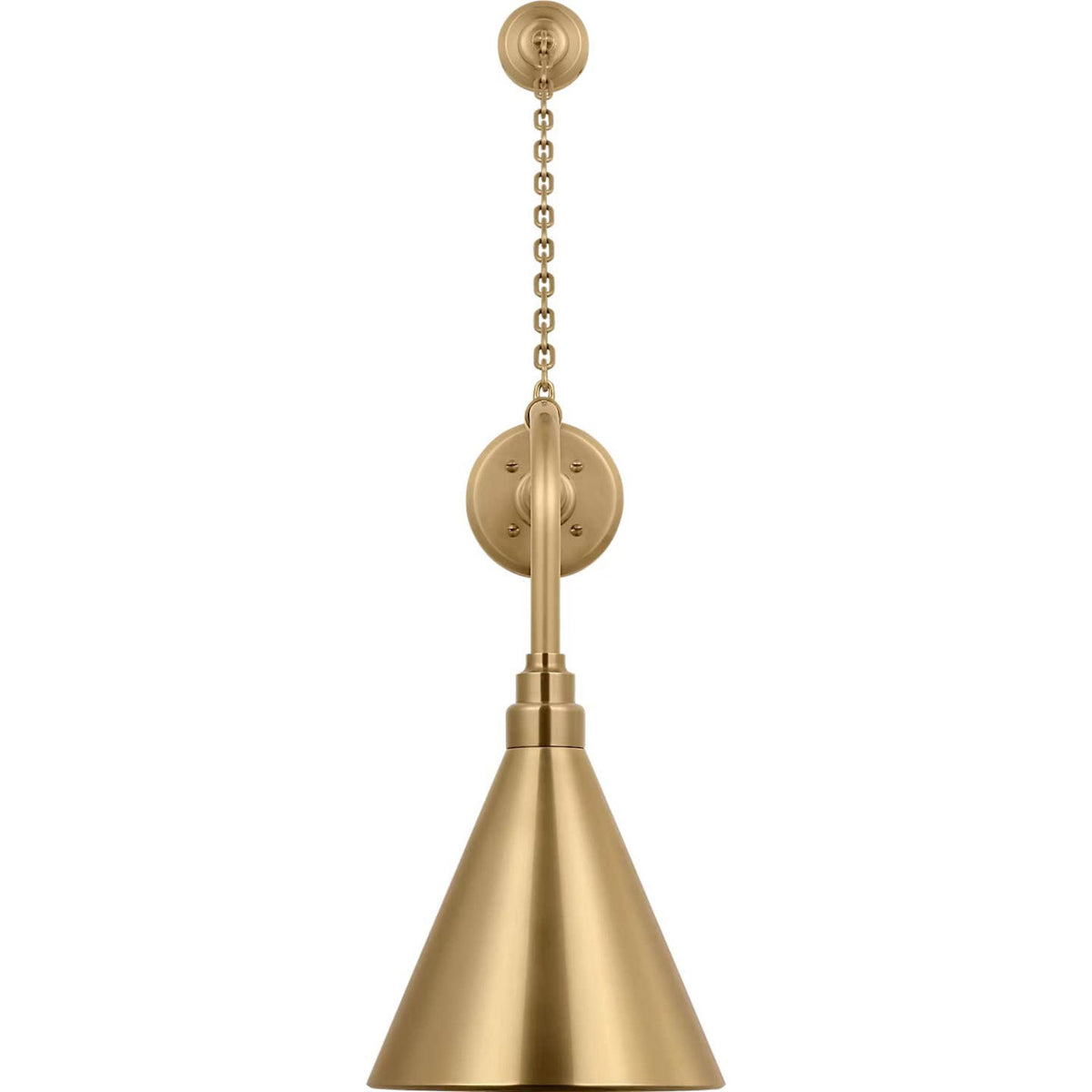 Thomas O'Brien Academy 20" Anchored Rex Barn Light in Hand-Rubbed Antique Brass with 9" Conical Savannah Shade W9" x H32.75" x E24.5"