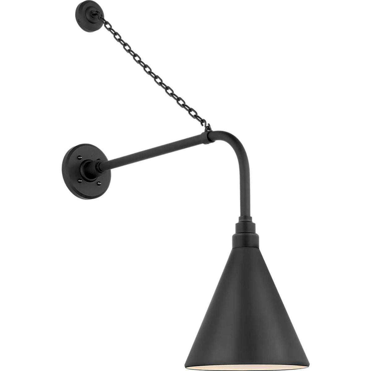 Thomas O'Brien Academy 20" Anchored Rex Barn Light in Matte Black with 9" Conical Savannah Shade W9" x H32.75" x E24.5"