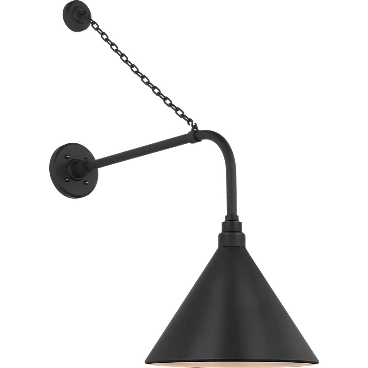 Thomas O'Brien Academy 20" Anchored Rex Barn Light in Matte Black with 12.5" Conical Savannah Shade W12.5" x H32.75" x E26.25"