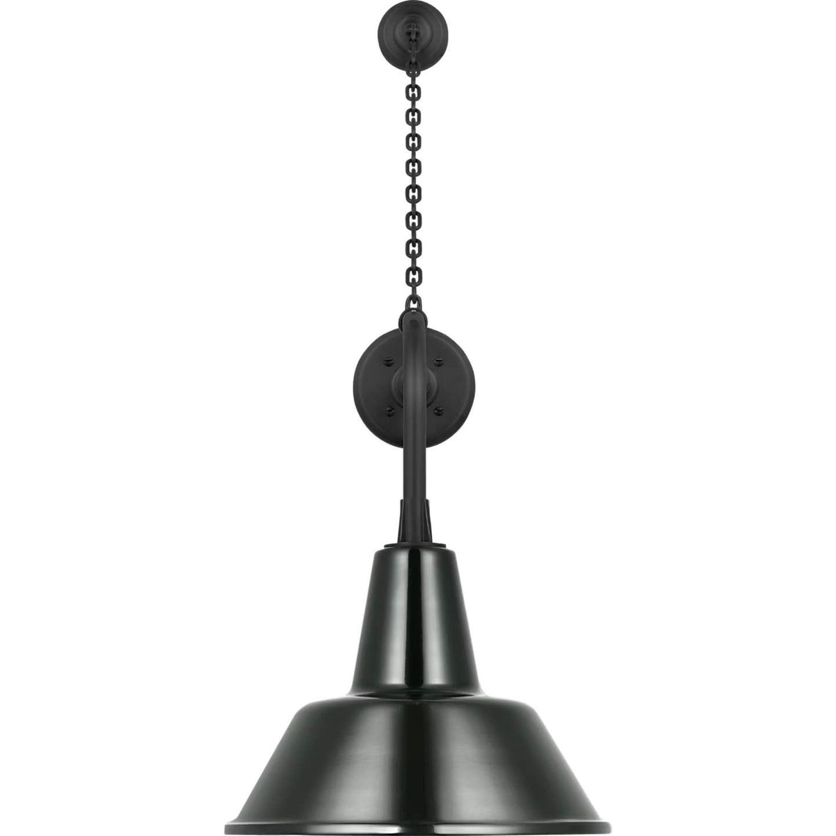Thomas O'Brien Academy 20" Anchored Rex Barn Light in Matte Black with 12.5" Green Bowers Shade W12.5" x H32.5" x E26.25"