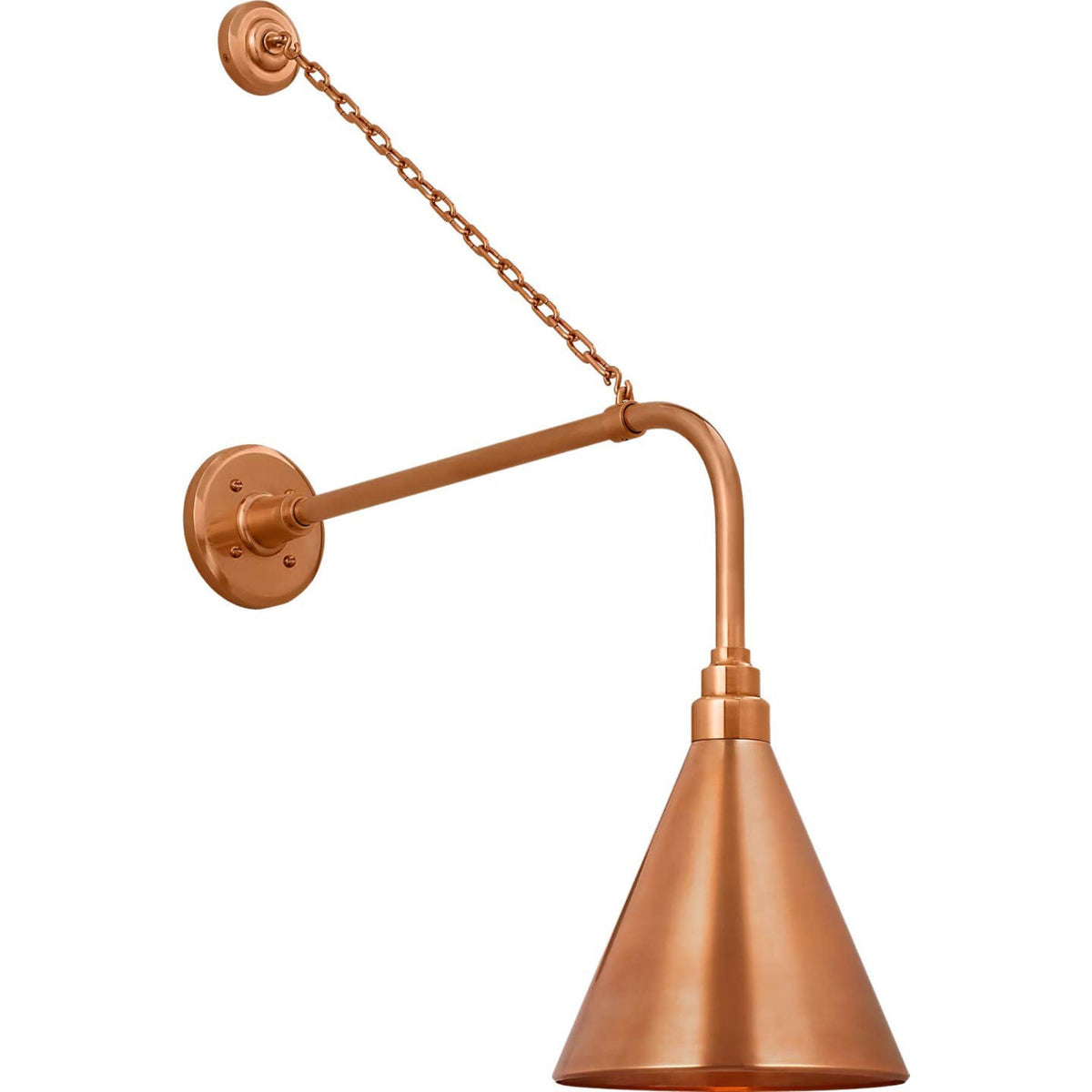 Thomas O'Brien Academy 20" Anchored Rex Barn Light in Soft Copper with 9" Conical Savannah Shade W9" x H32.75" x E24.5"