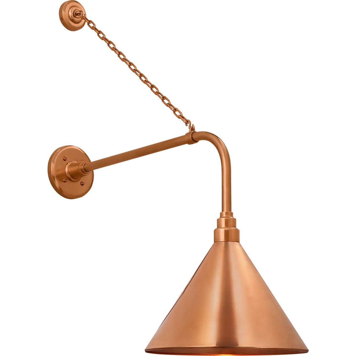 Thomas O'Brien Academy 20" Anchored Rex Barn Light in Soft Copper with 12.5" Conical Savannah Shade W12.5" x H32.75" x E26.25"