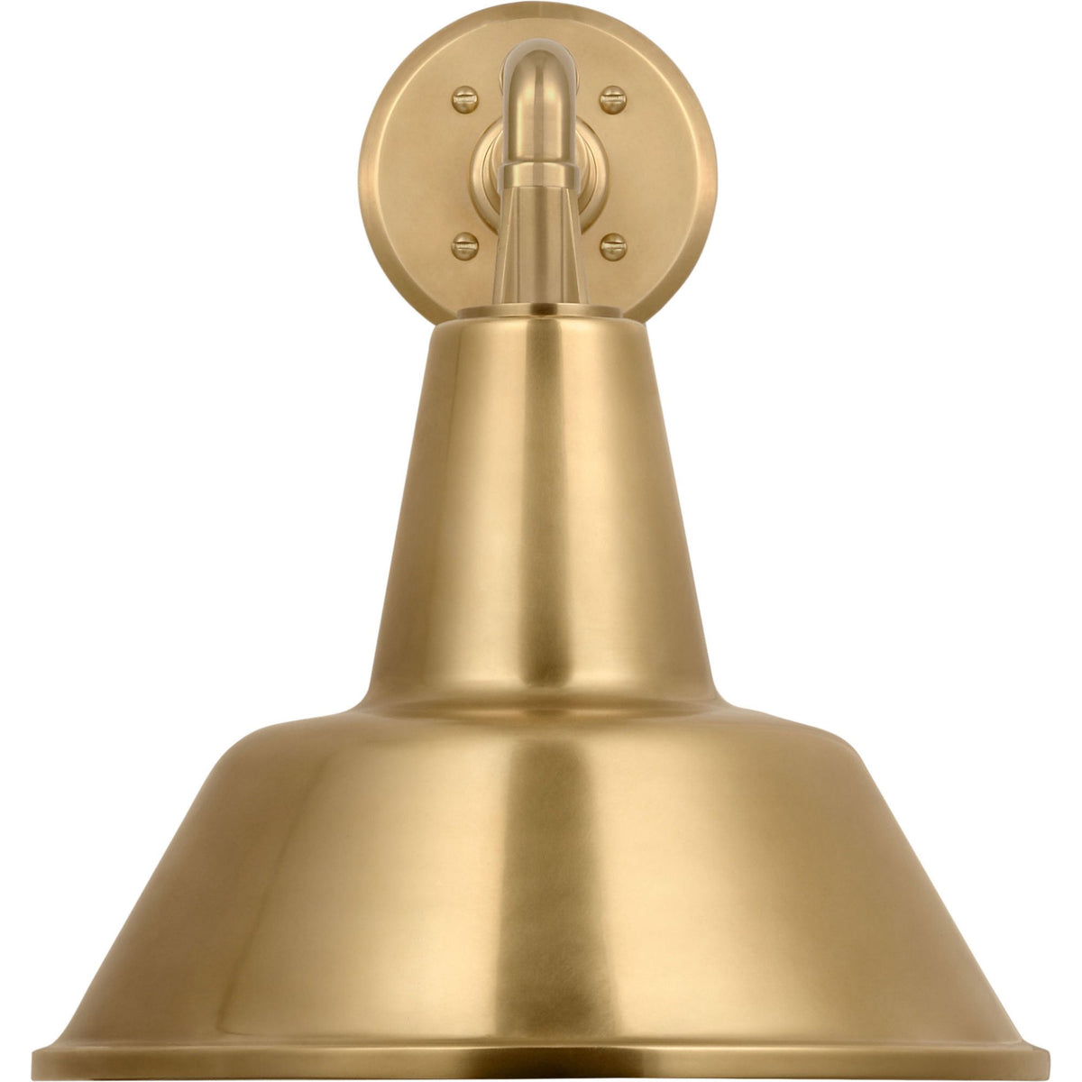 Thomas O'Brien Academy 11" Mack Barn Light in Hand-Rubbed Antique Brass with 12.5" Hand-Rubbed Antique Brass Bowers Shade W12.5" x H14.5" x E16.5"