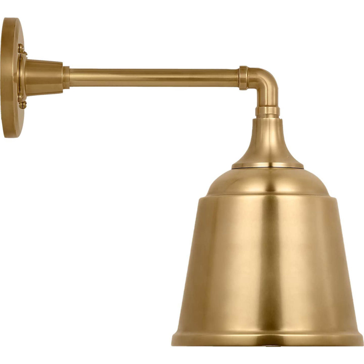 Thomas O'Brien Academy 11" Mack Barn Light in Hand-Rubbed Antique Brass with 8" Hand-Rubbed Antique Brass Rockhouse Shade W8" x H13.25" x E14.25"