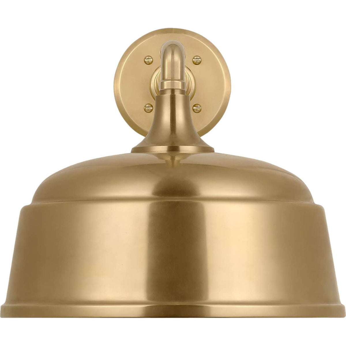 Thomas O'Brien Academy 11" Mack Barn Light in Hand-Rubbed Antique Brass with 12.5" Hand-Rubbed Antique Brass Rockhouse Shade W12.5" x H12" x E16.5"