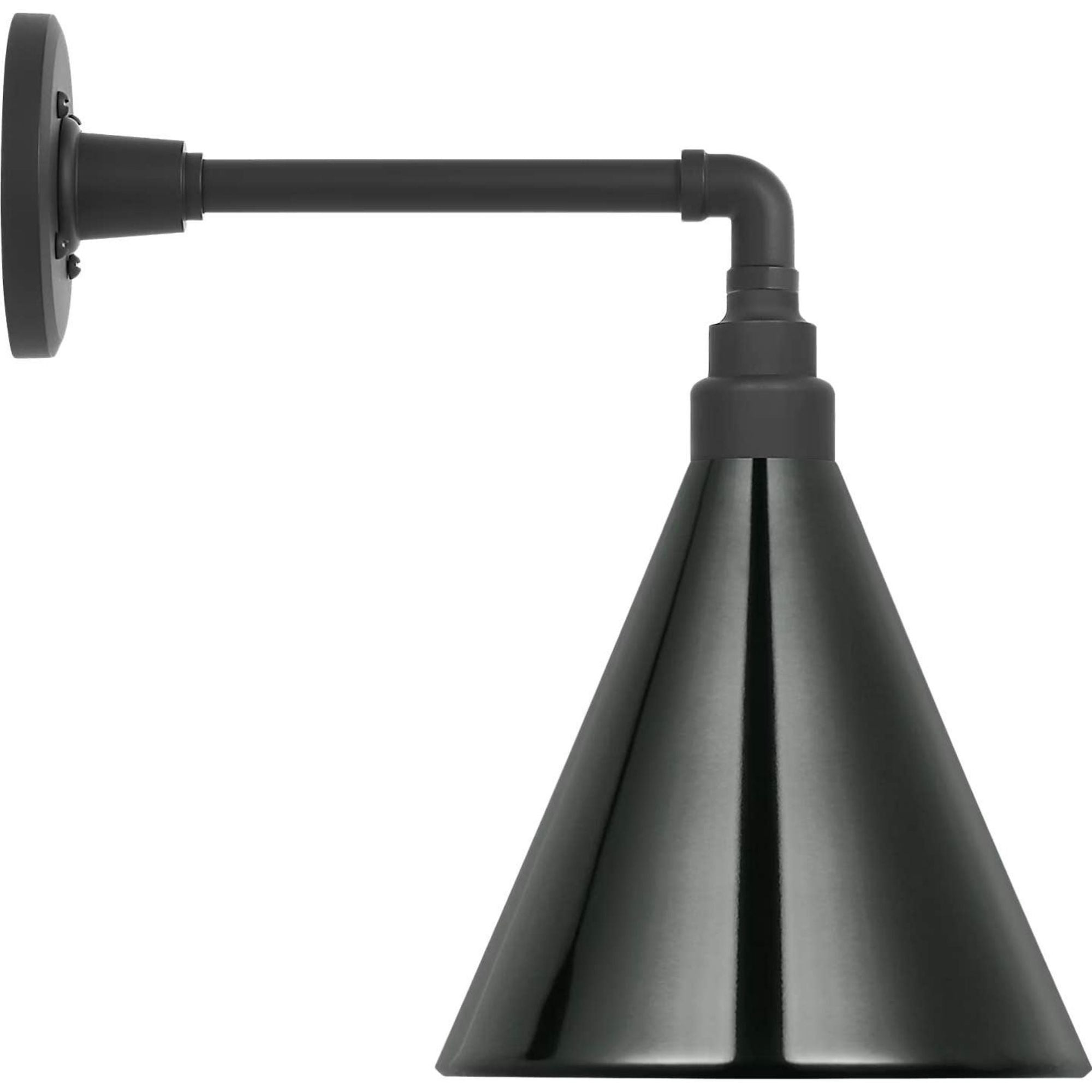 Thomas O'Brien Academy 11" Mack Barn Light in Matte Black with 9" Green Conical Savannah Shade W9" x H14.75" x E14.75"
