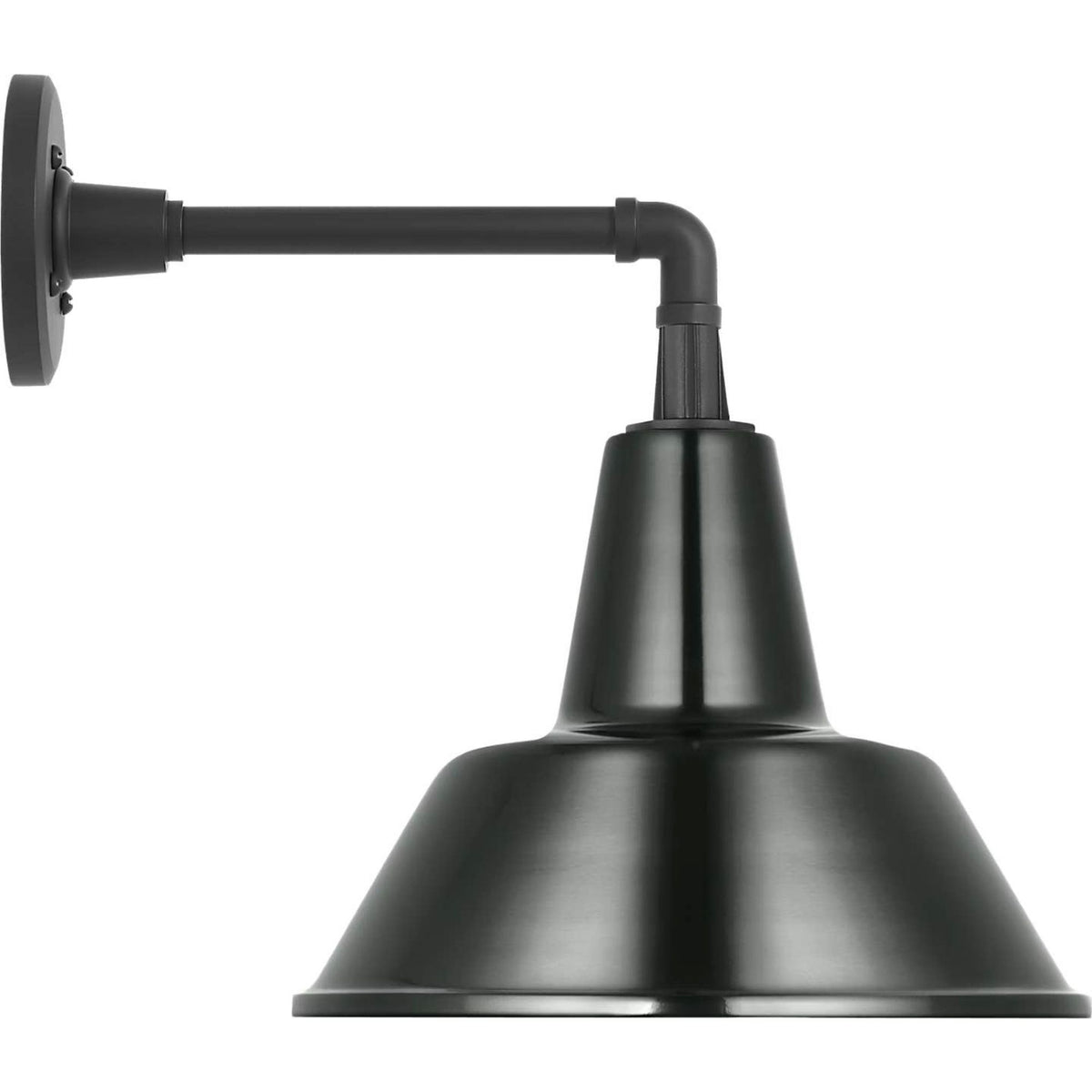 Thomas O'Brien Academy 11" Mack Barn Light in Matte Black with 12.5" Green Bowers Shade W12.5" x H14.5" x E16.5"