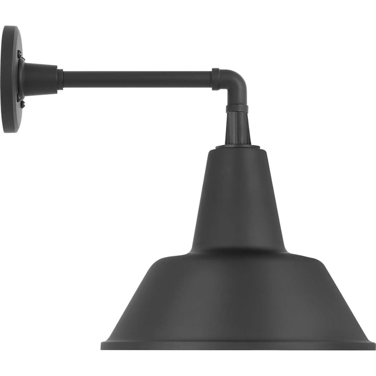 Thomas O'Brien Academy 11" Mack Barn Light in Matte Black with 12.5" Matte Black Bowers Shade W12.5" x H14.5" x E16.5"