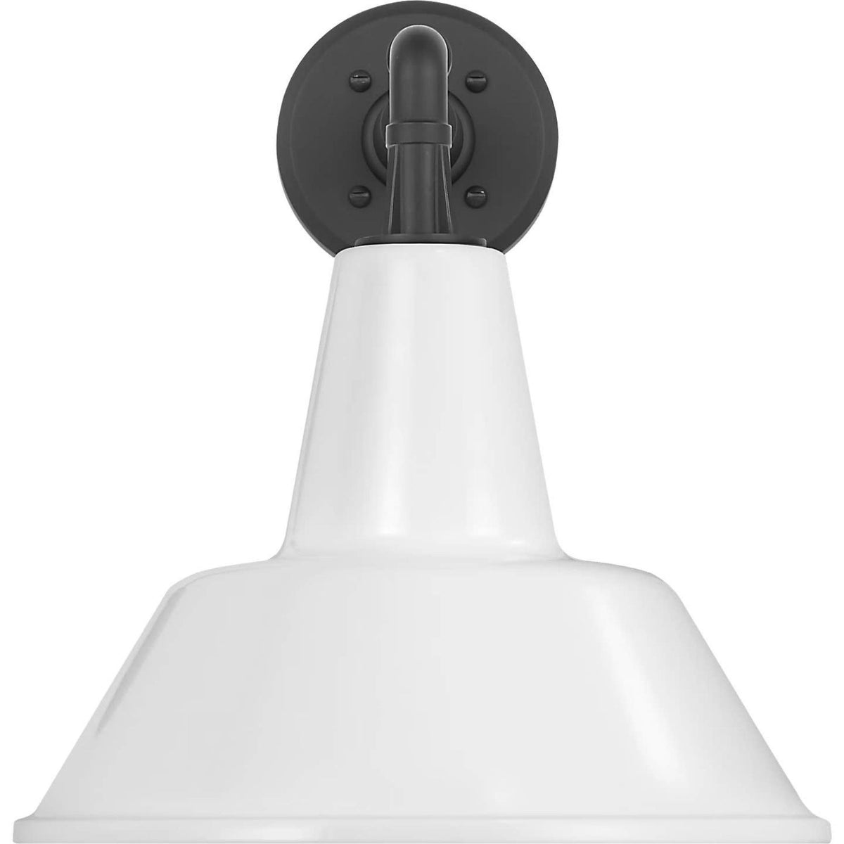 Thomas O'Brien Academy 11" Mack Barn Light in Matte Black with 12.5" White Bowers Shade W12.5" x H14.5" x E16.5"