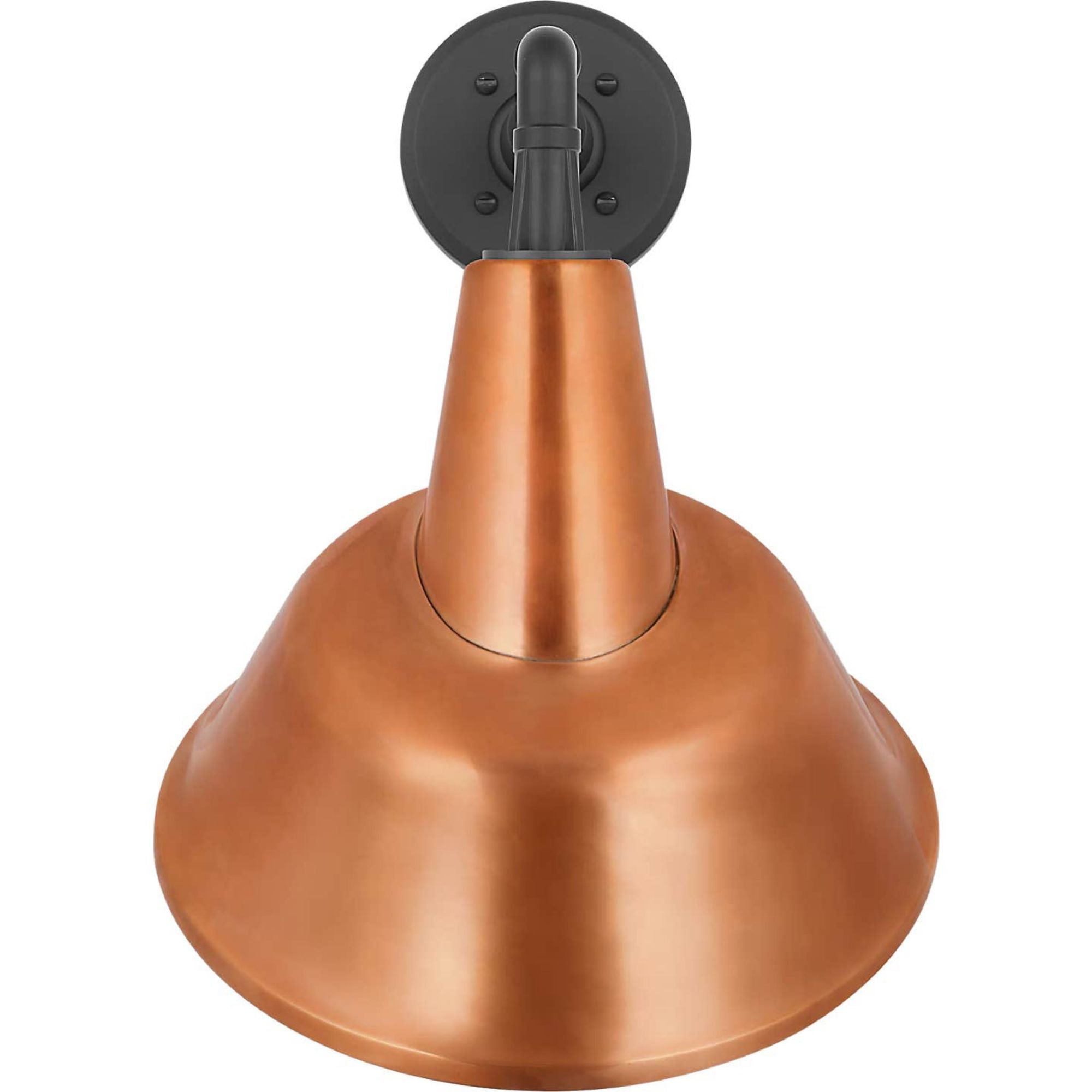 Thomas O'Brien Academy 11" Mack Barn Light in Matte Black with 12.5" Soft Copper Tilted Bowers Shade W12.5" x H17.5" x E14"