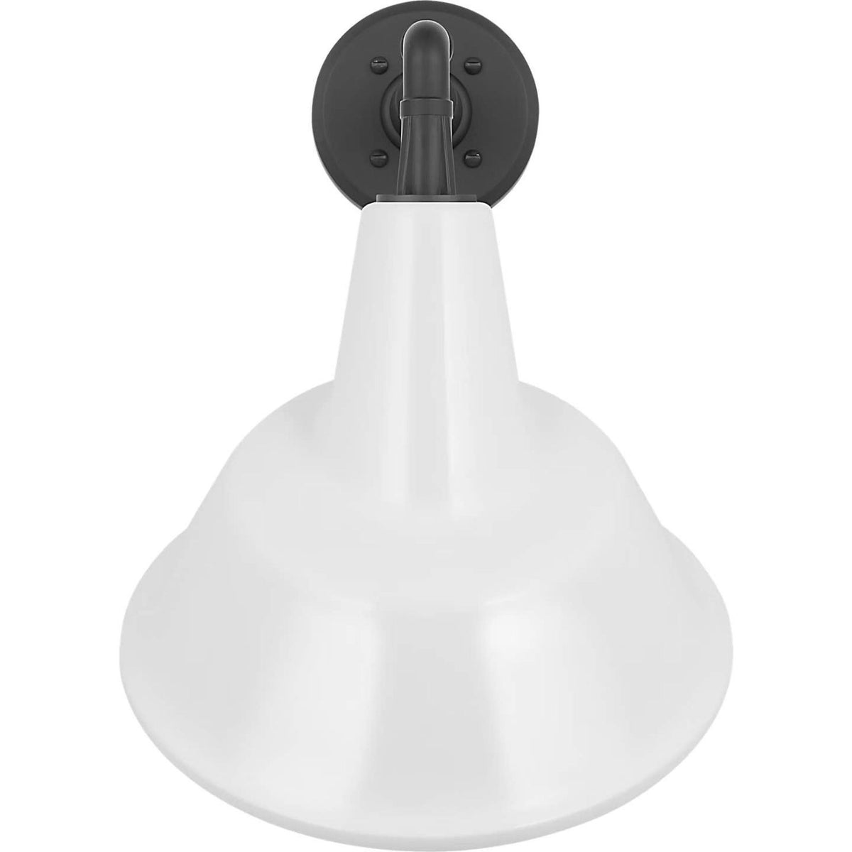 Thomas O'Brien Academy 11" Mack Barn Light in Matte Black with 12.5" White Tilted Bowers Shade W12.5" x H17.5" x E14"