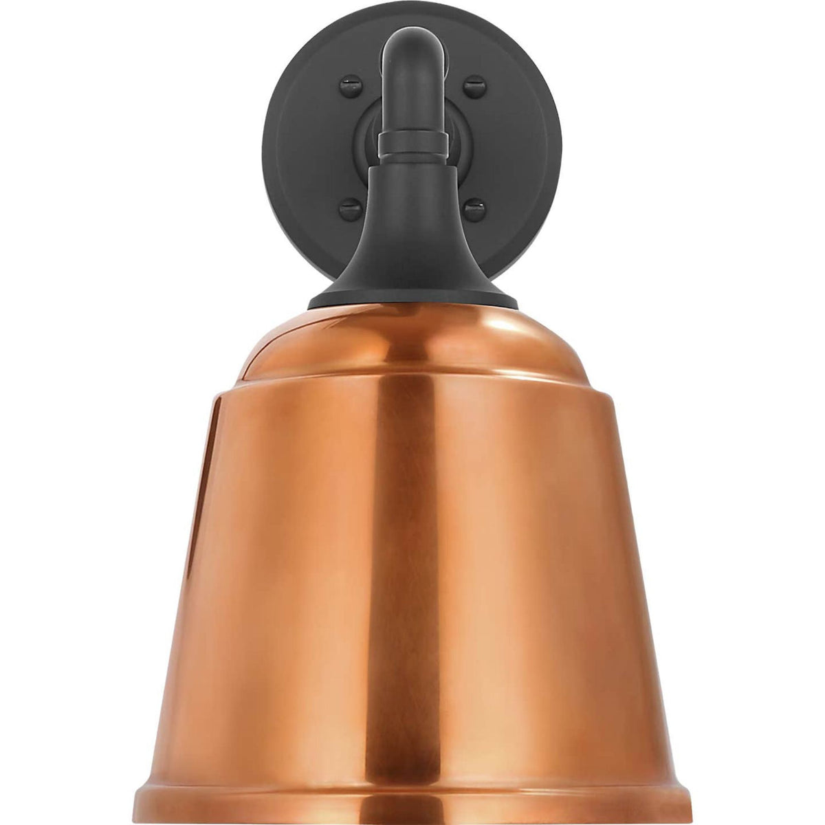 Thomas O'Brien Academy 11" Mack Barn Light in Matte Black with 8" Soft Copper Rockhouse Shade W8" x H13.25" x E14.25"