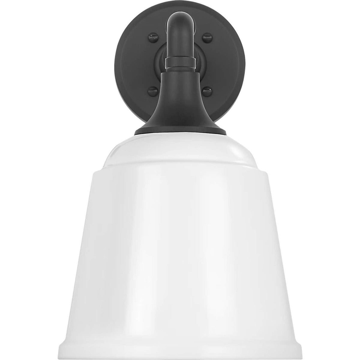 Thomas O'Brien Academy 11" Mack Barn Light in Matte Black with 8" White Rockhouse Shade W8" x H13.25" x E14.25"