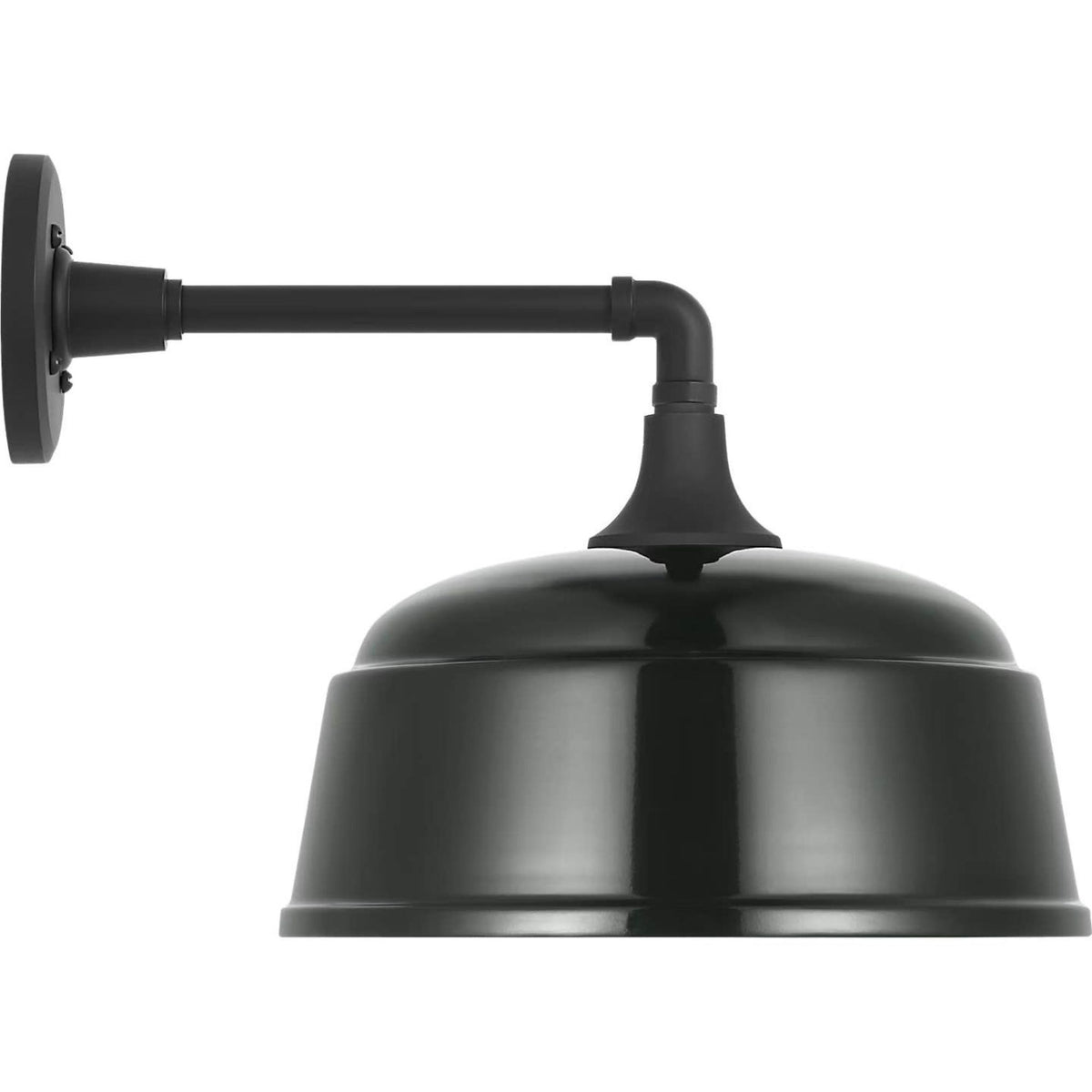Thomas O'Brien Academy 11" Mack Barn Light in Matte Black with 12.5" Green Rockhouse Shade W12.5" x H12" x E16.5"