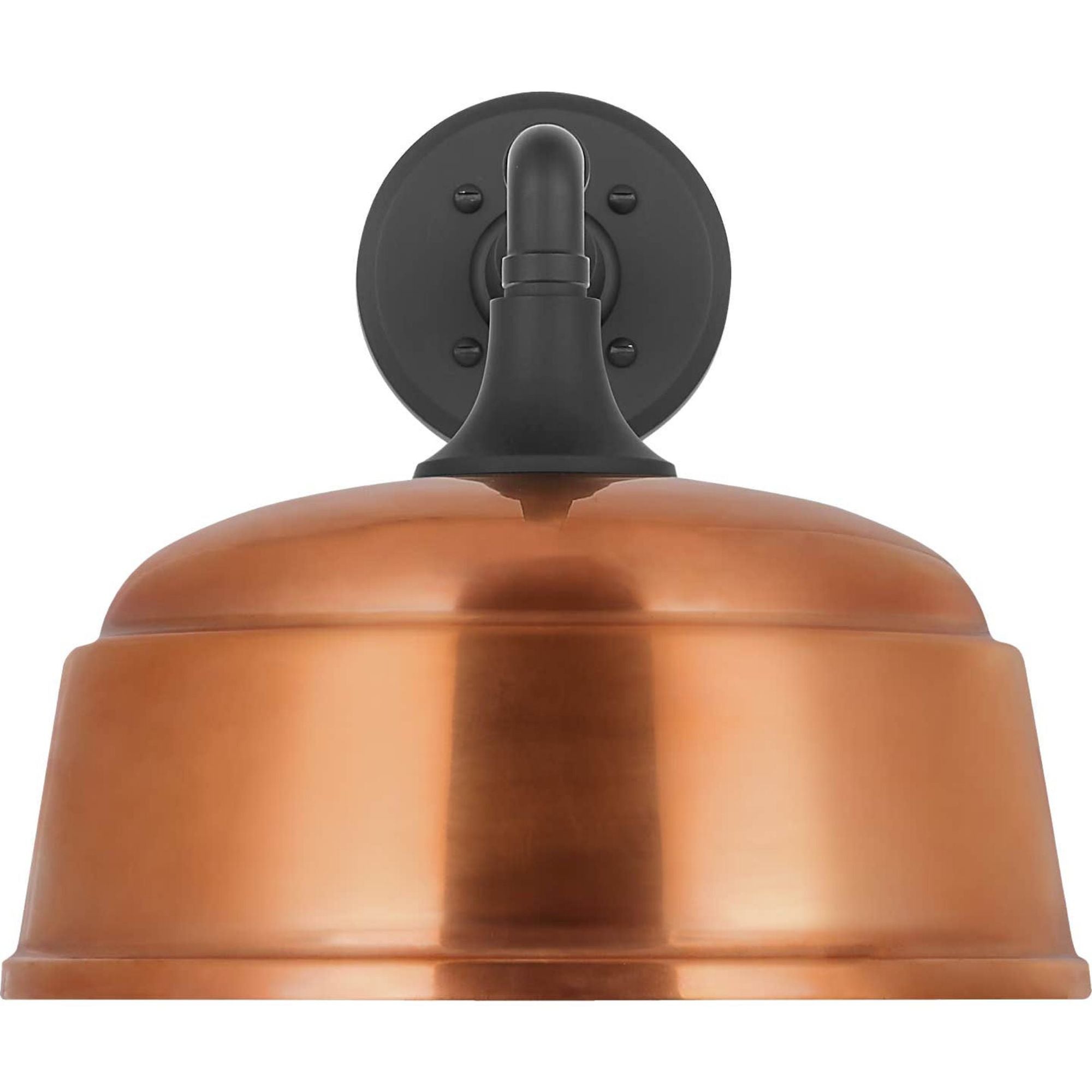 Thomas O'Brien Academy 11" Mack Barn Light in Matte Black with 12.5" Soft Copper Rockhouse Shade W12.5" x H12" x E16.5"